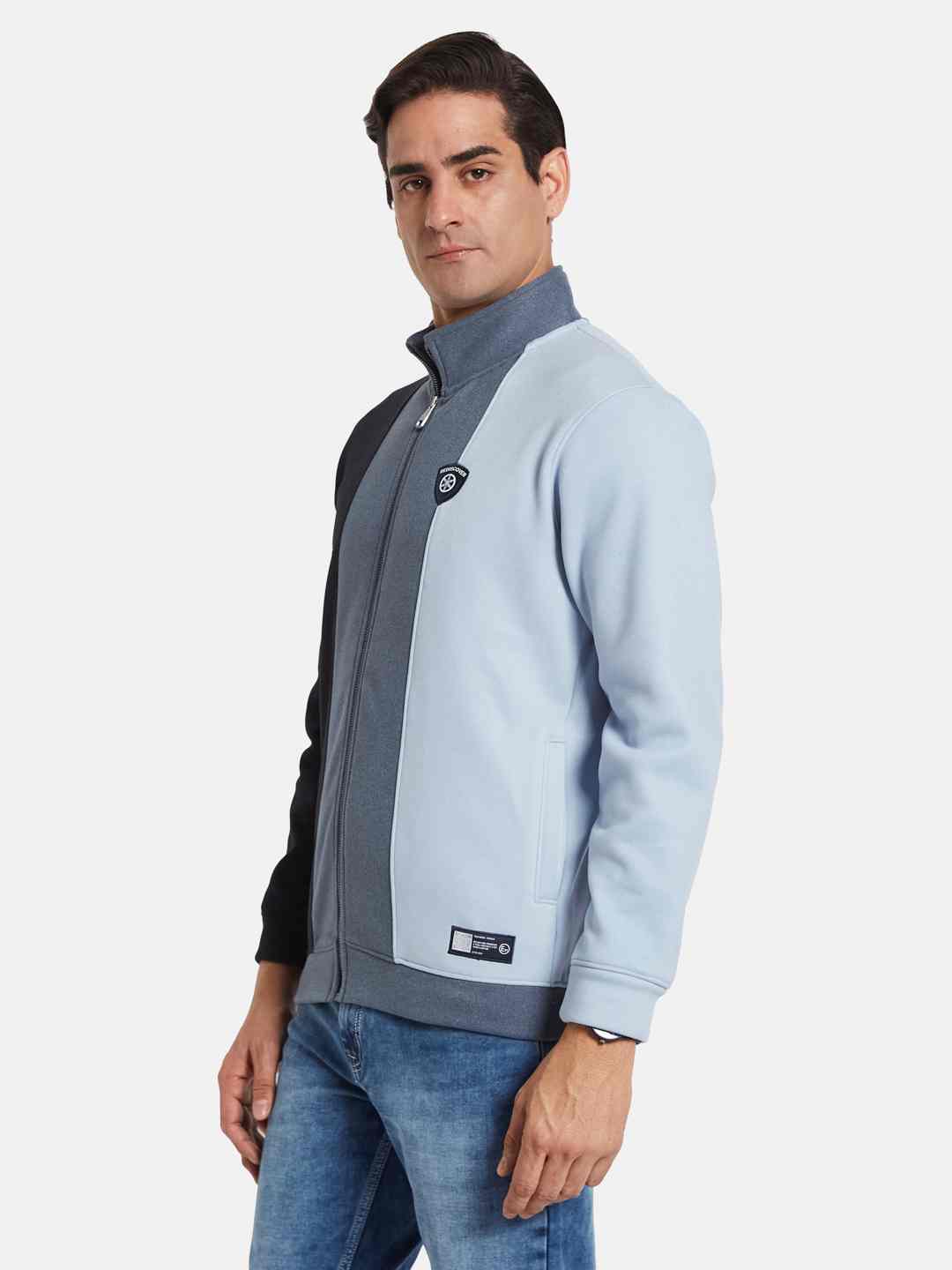 Octave Men Colourblocked Long Sleeves Sweatshirt