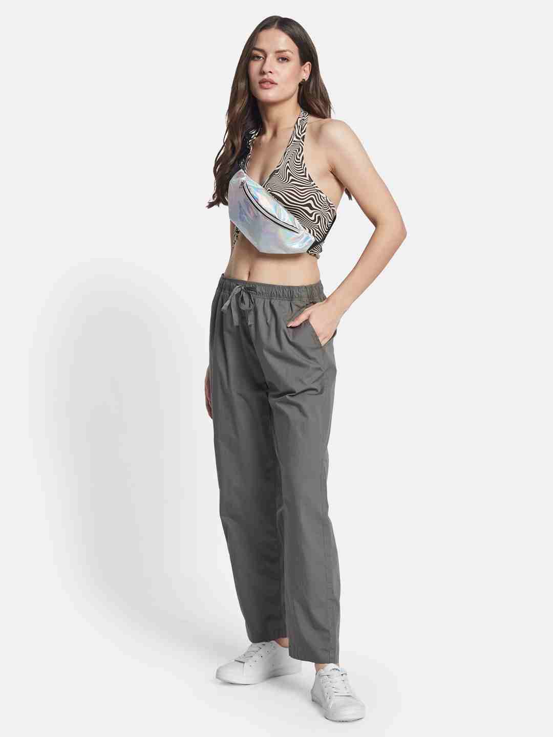 METTLE Women Regular Fit Mid Rise Cotton Track Pants