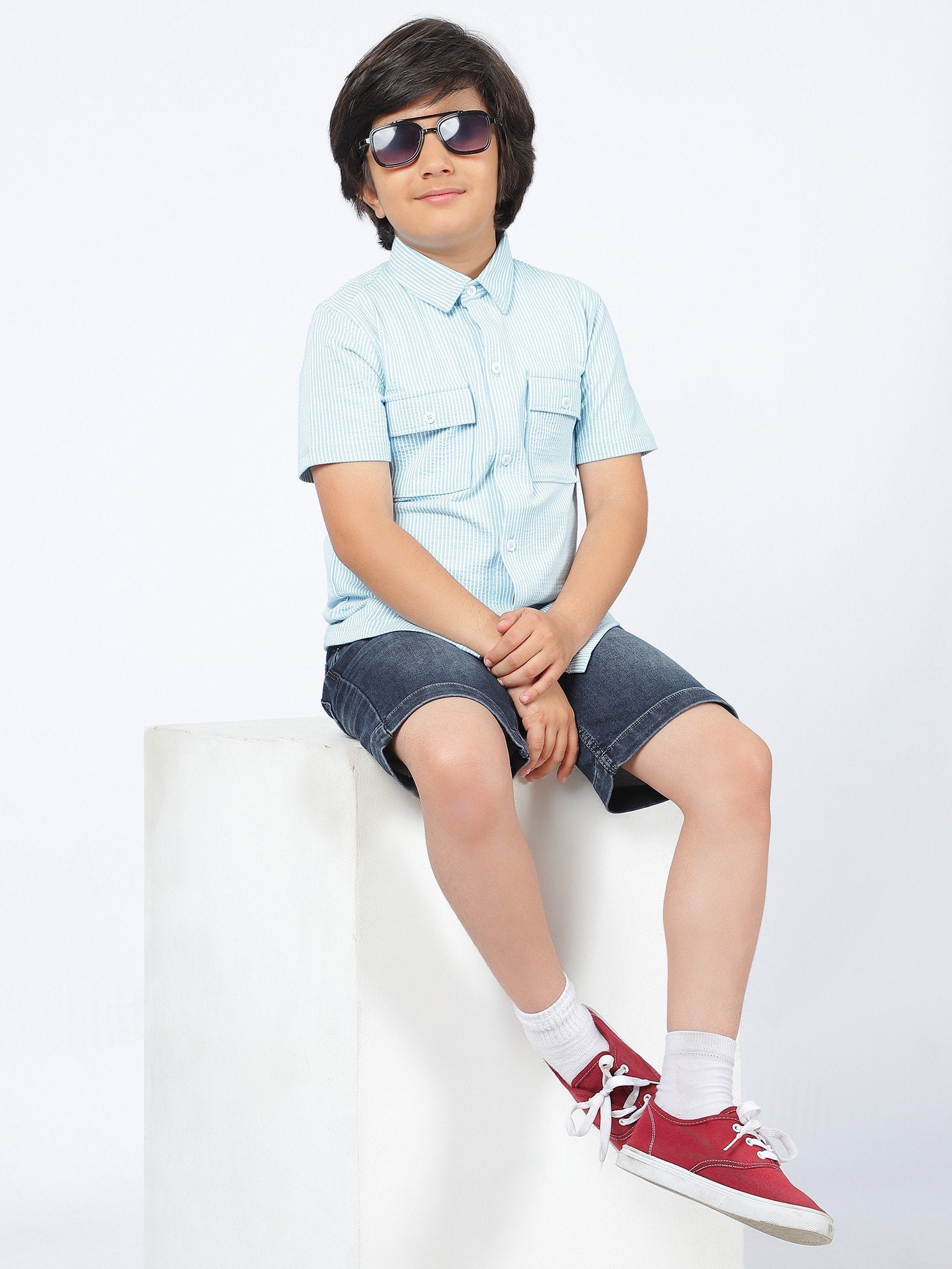 Octave Boys Striped Polo Collar T-shirt