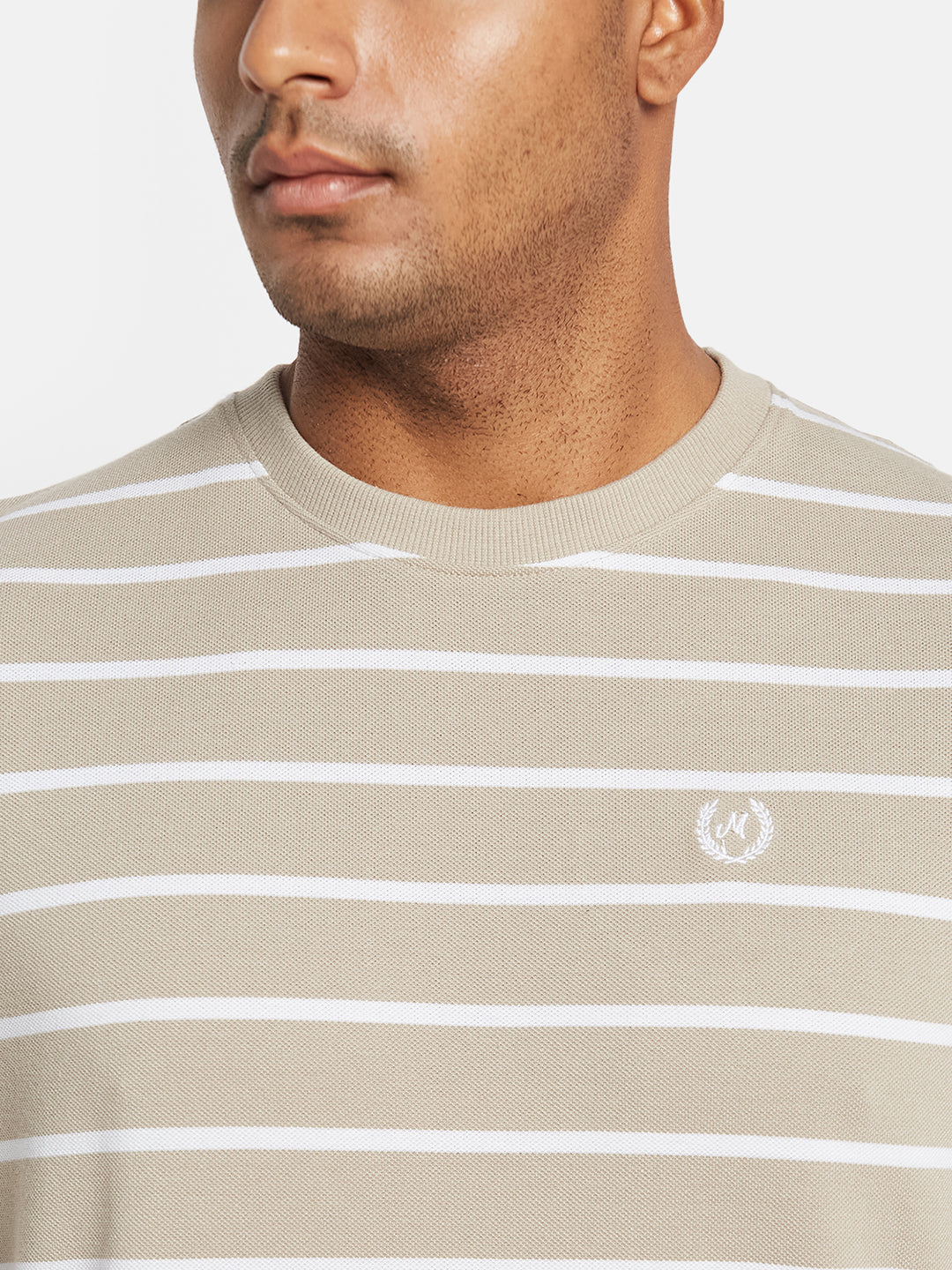 METTLE Men Striped T-shirt
