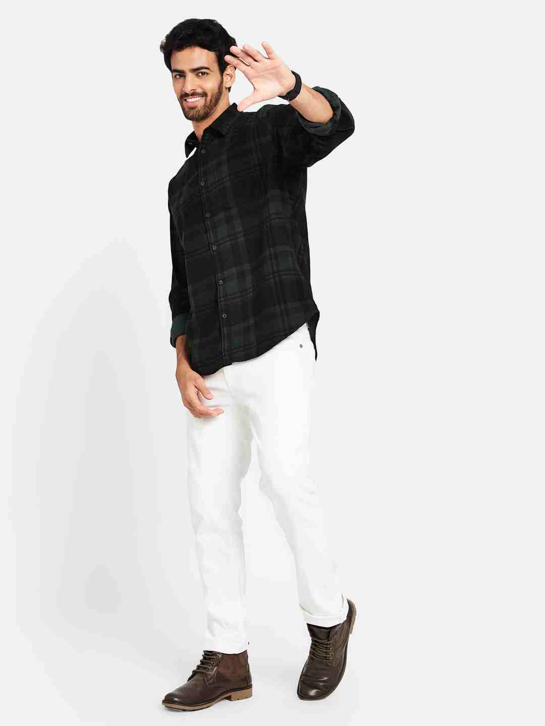 Mettle Tartan Checked Cotton Casual Shirt