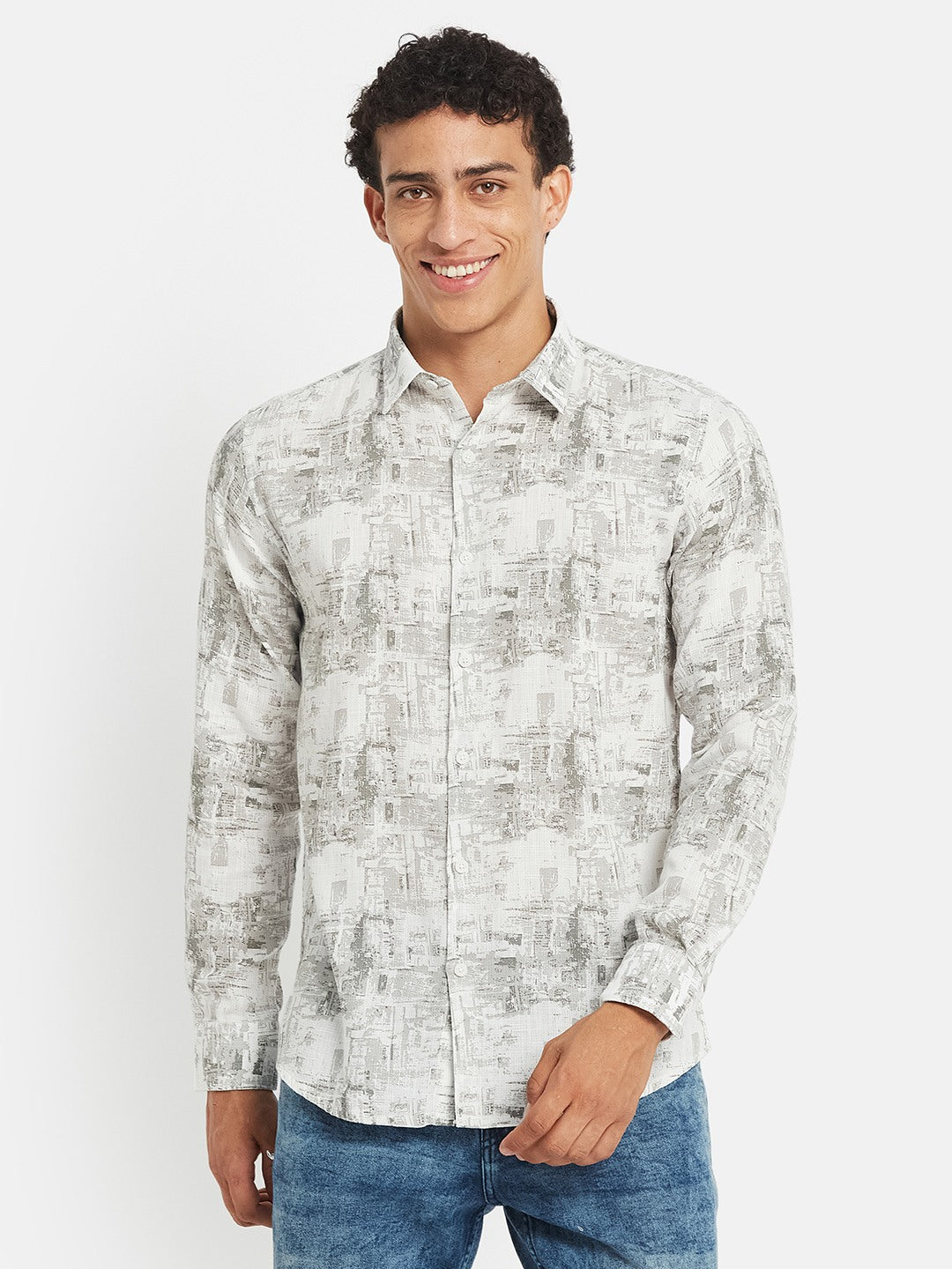 METTLE Men Printed Casual Shirt