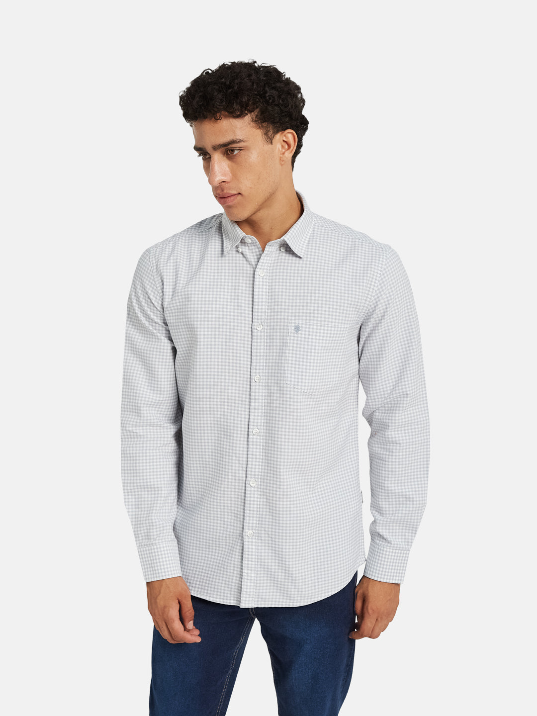 METTLE Men Vertical Striped Spread Collar Cotton Casual Shirt
