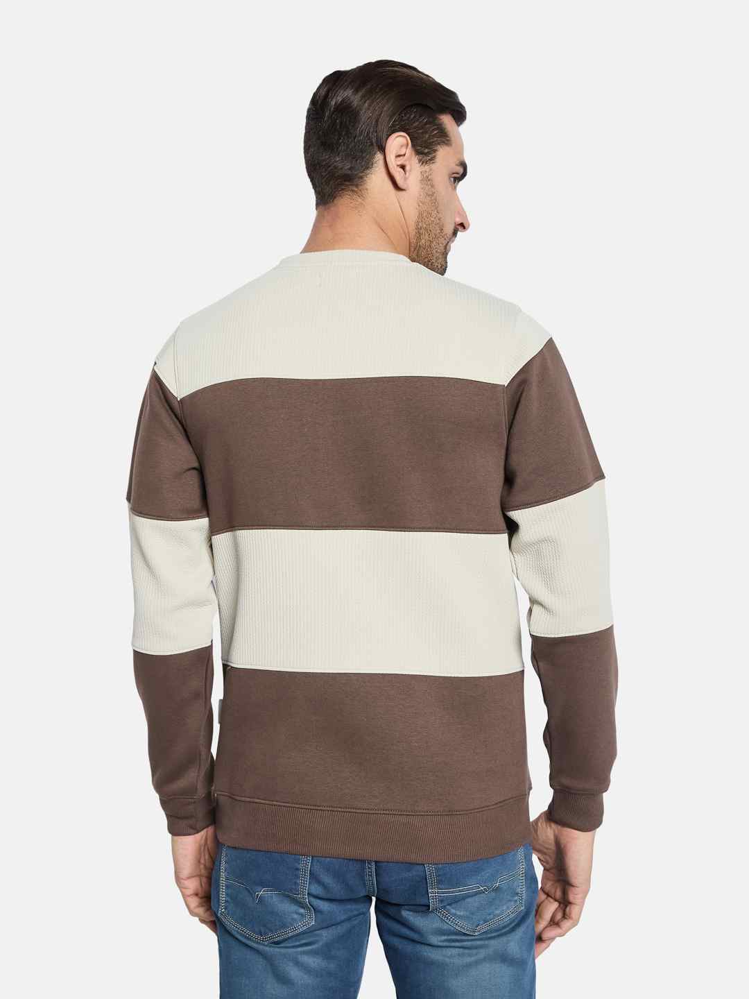 Octave Men Colourblocked Pullover Sweatshirt