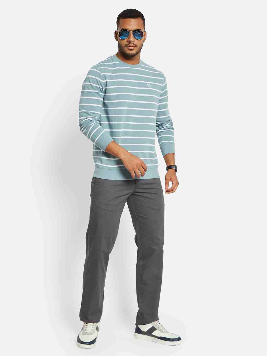 METTLE Men Striped Pockets T-shirt