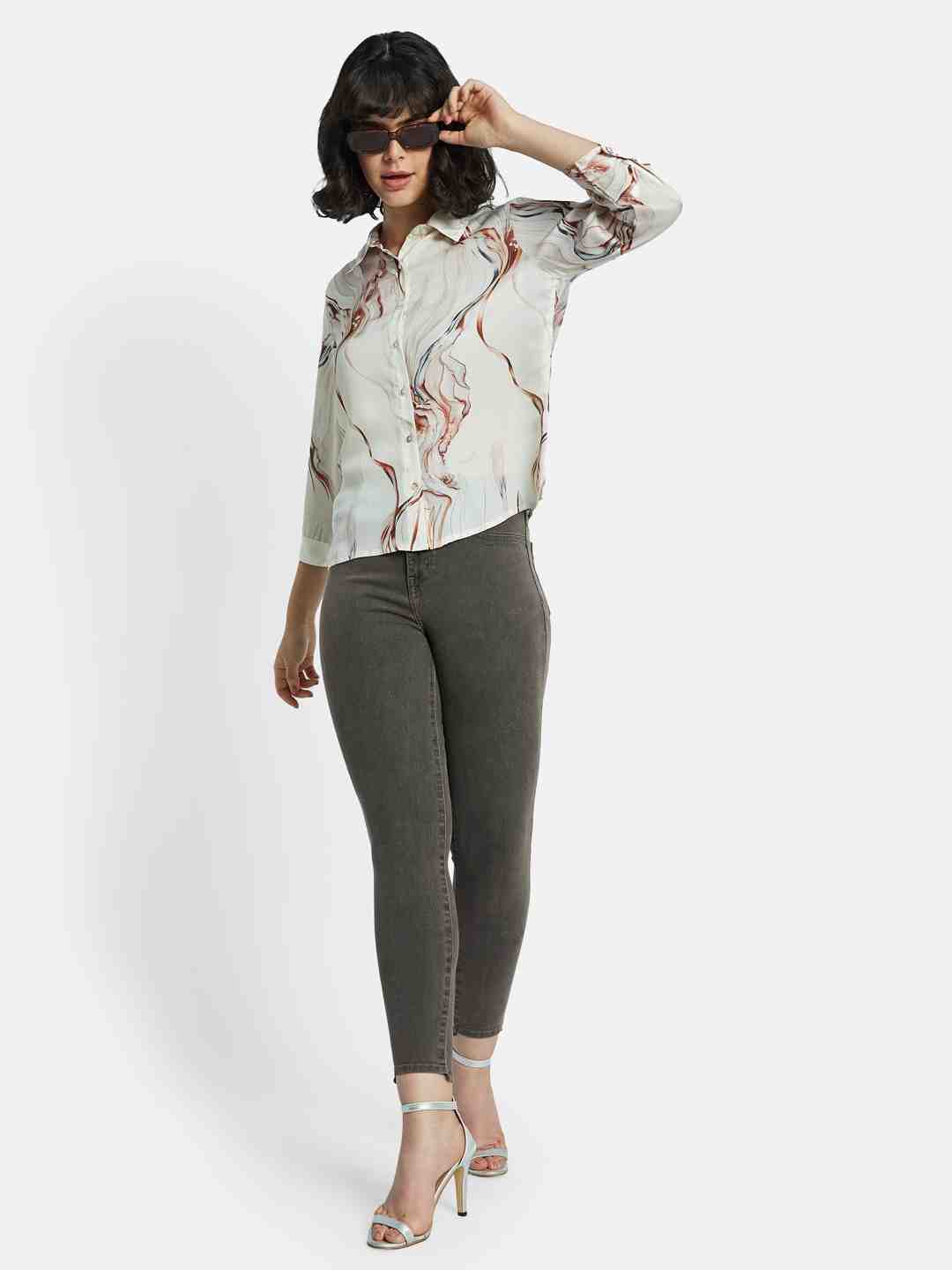 METTLE Women Floral Opaque Printed Casual Shirt