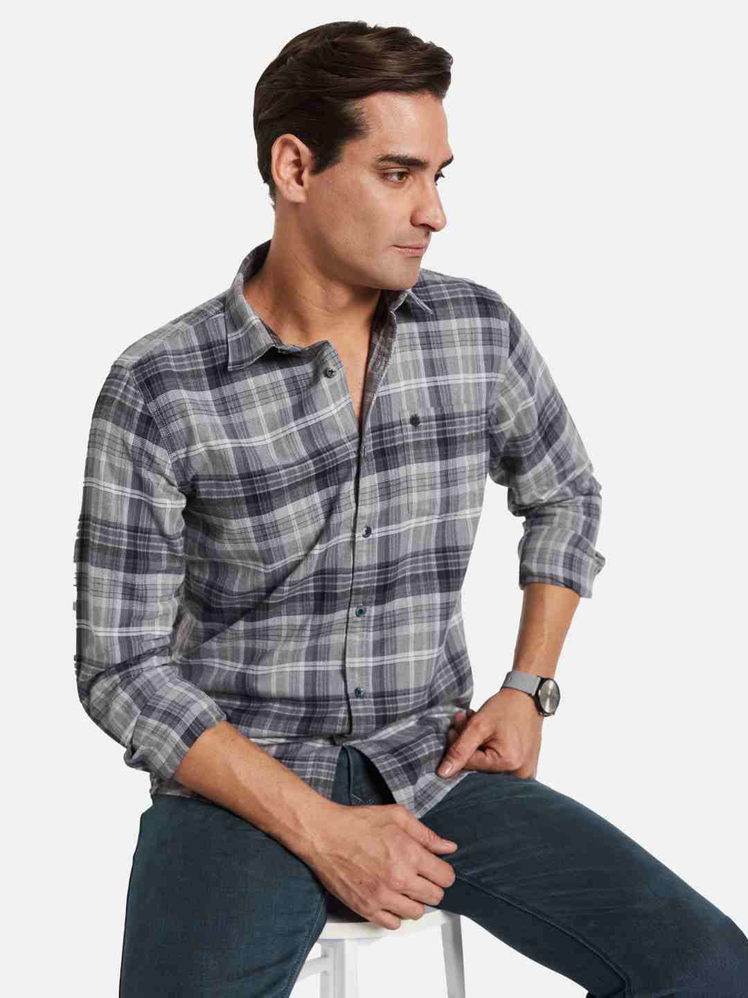 METTLE Men Multi Stripes Opaque Striped Casual Shirt