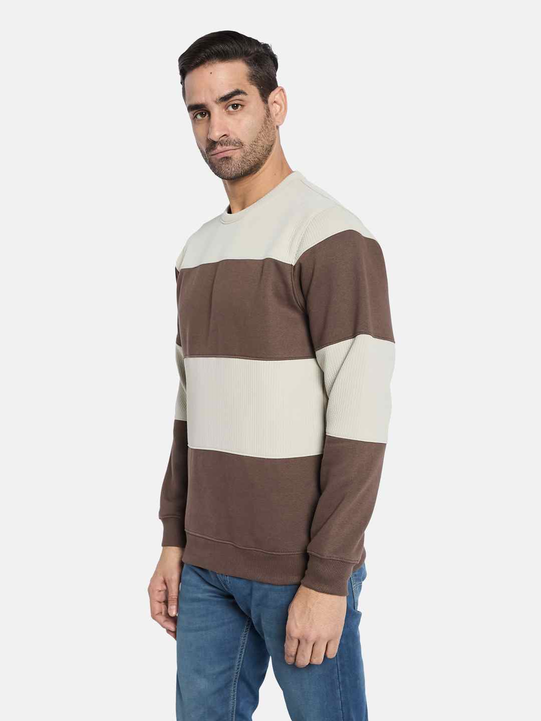 Octave Men Colourblocked Pullover Sweatshirt