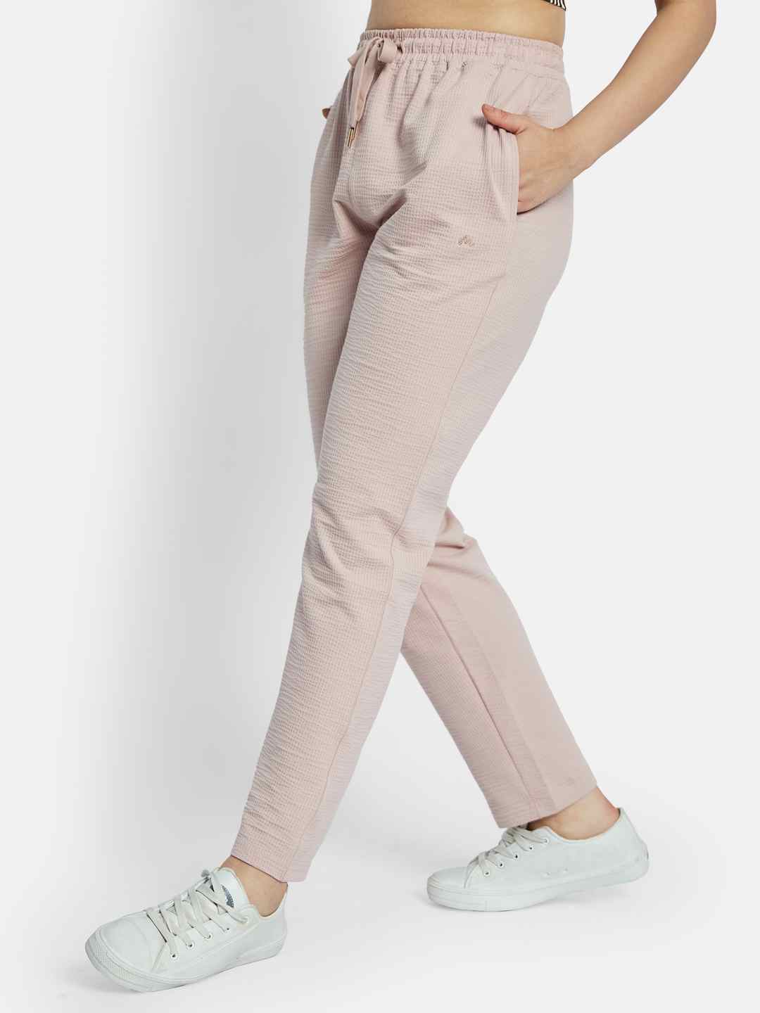 METTLE Women Textured Cotton Track Pants