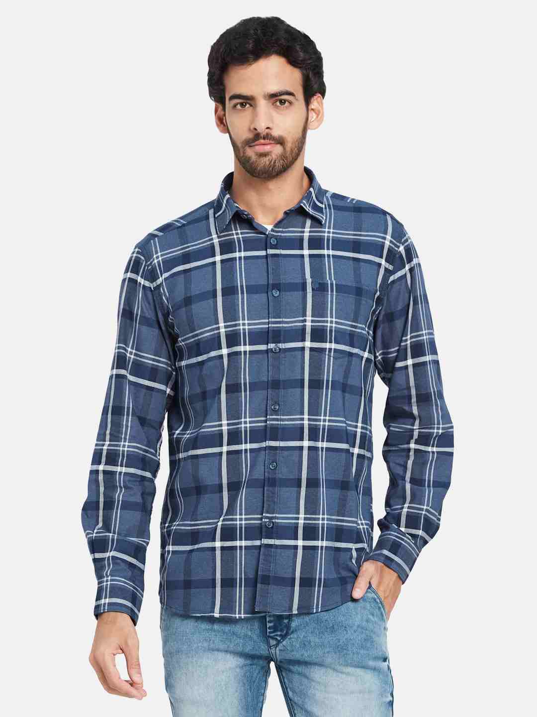 Mettle Tartan Checked Cotton Casual Shirt