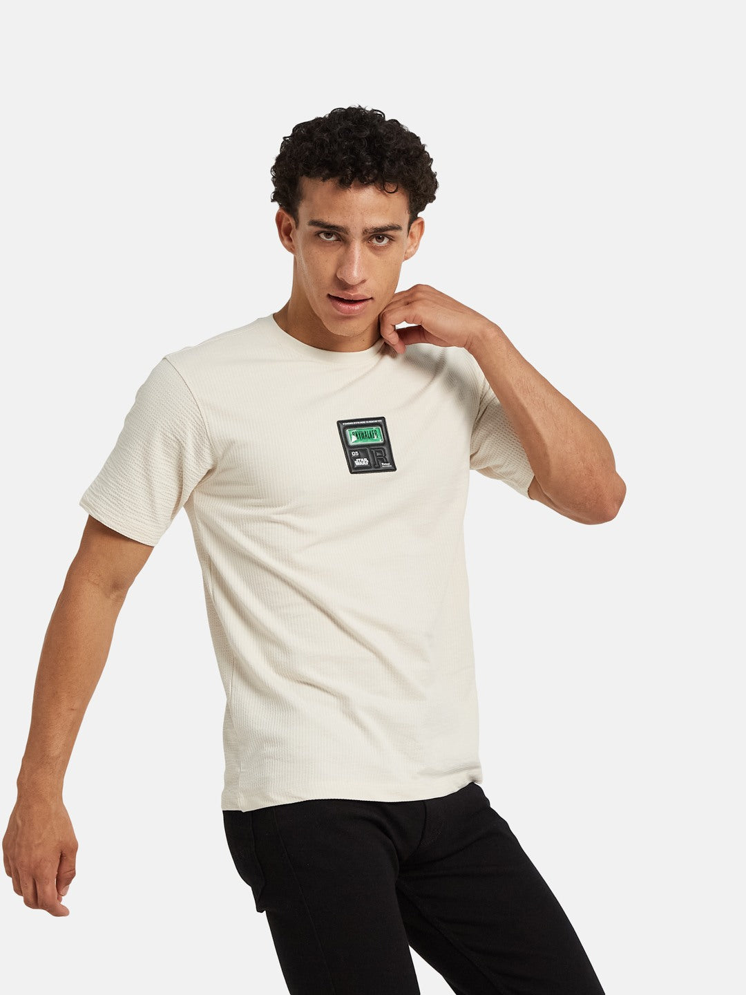 Octave Men Printed Applique Cotton Regular Fit T-shirt