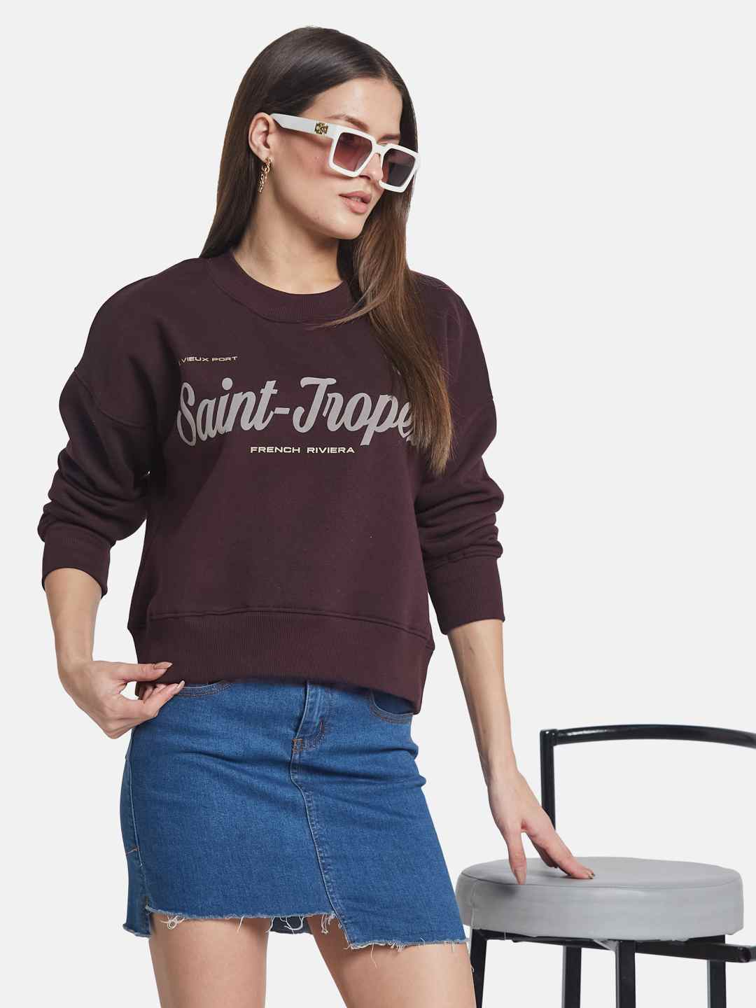 METTLE Women Printed Sweatshirt