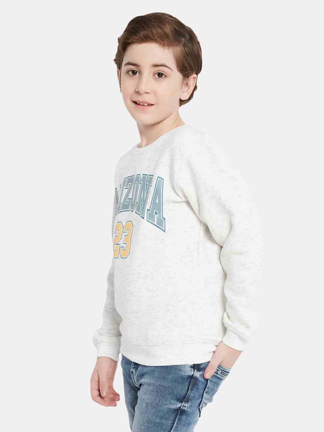 Octave Boys Typography Printed Fleece Sweatshirt