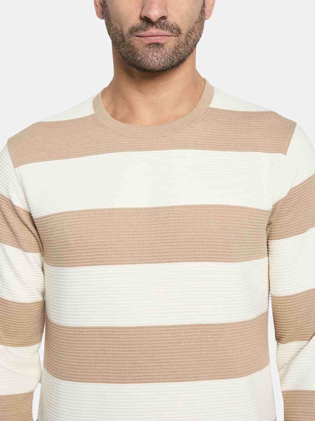 Octave Men Striped Sweatshirt