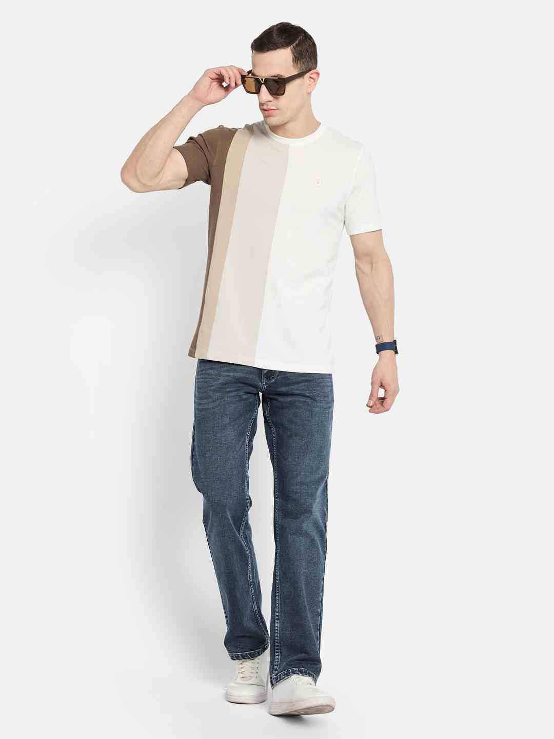 Octave Men Colourblocked T-shirt