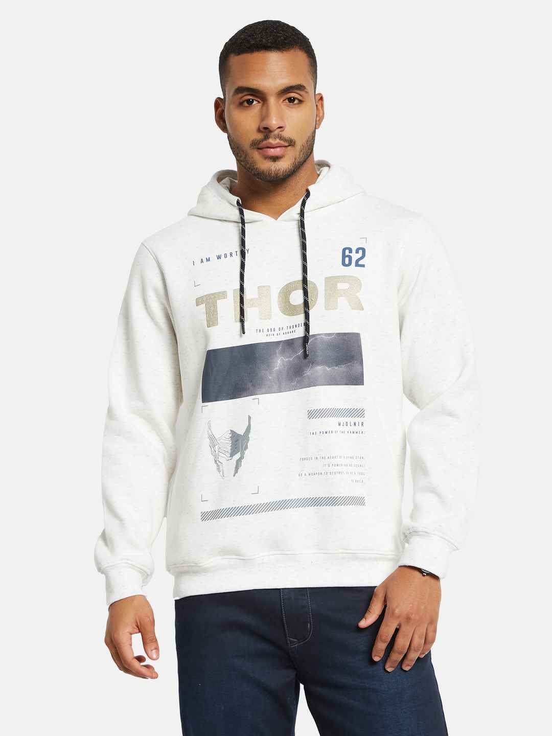Octave Men Printed Hooded Sweatshirt
