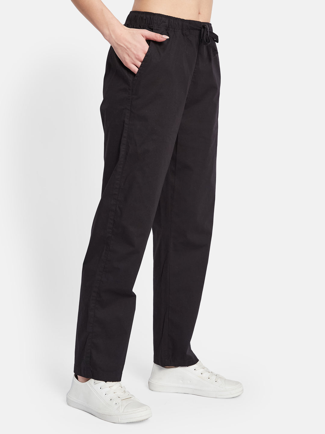 METTLE Women Cotton Mid Rise Track Pants
