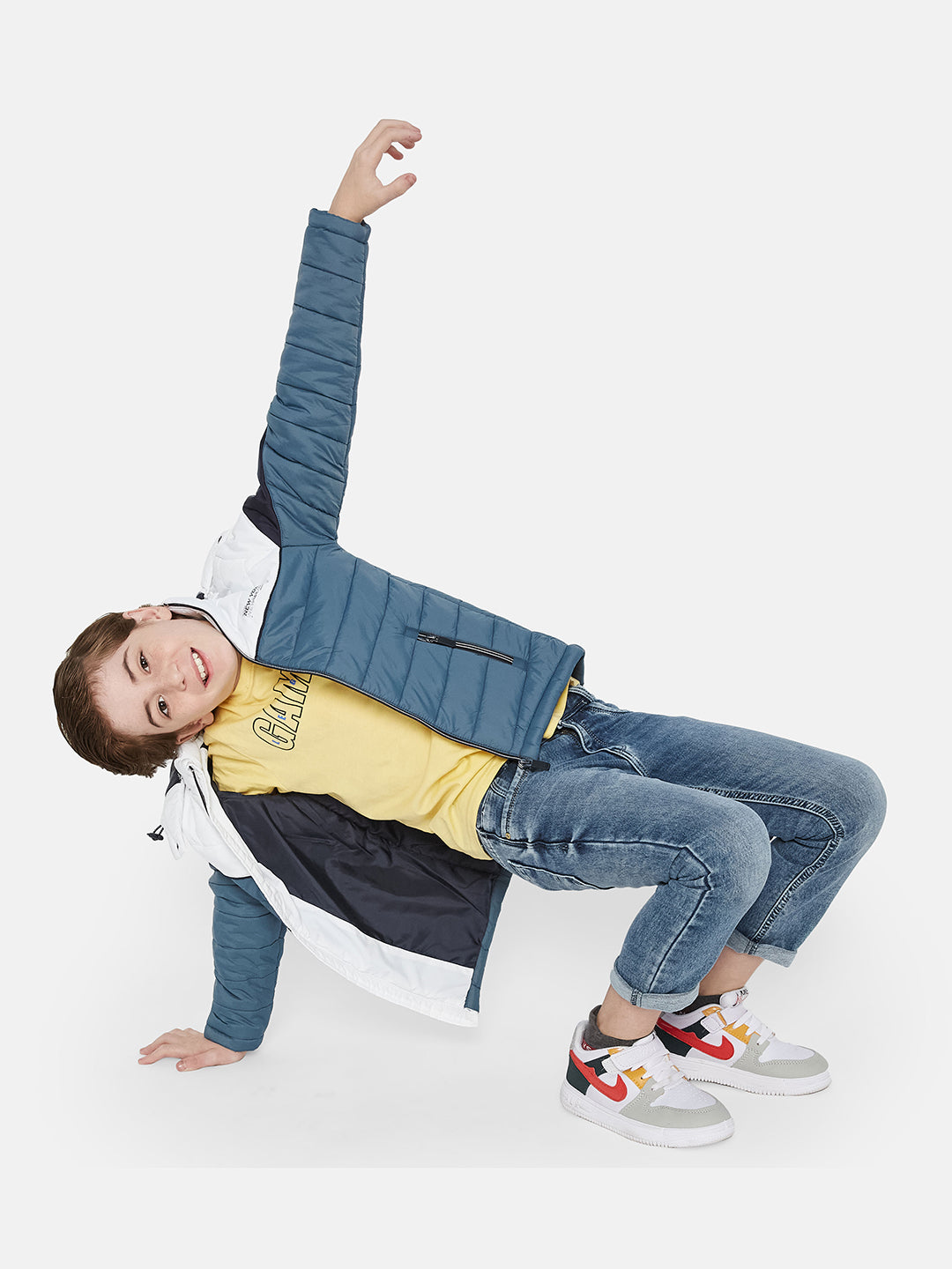 Octave Boys Hooded Colourblocked Puffer Jacket