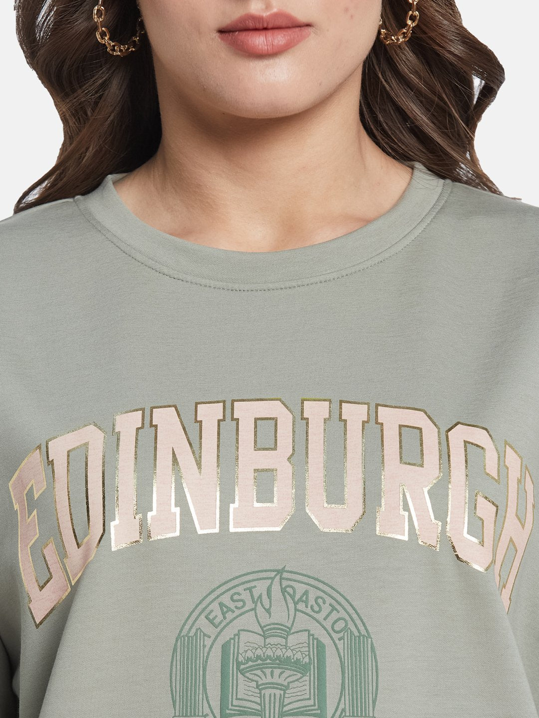 METTLE Women Typography Printed Sweatshirt