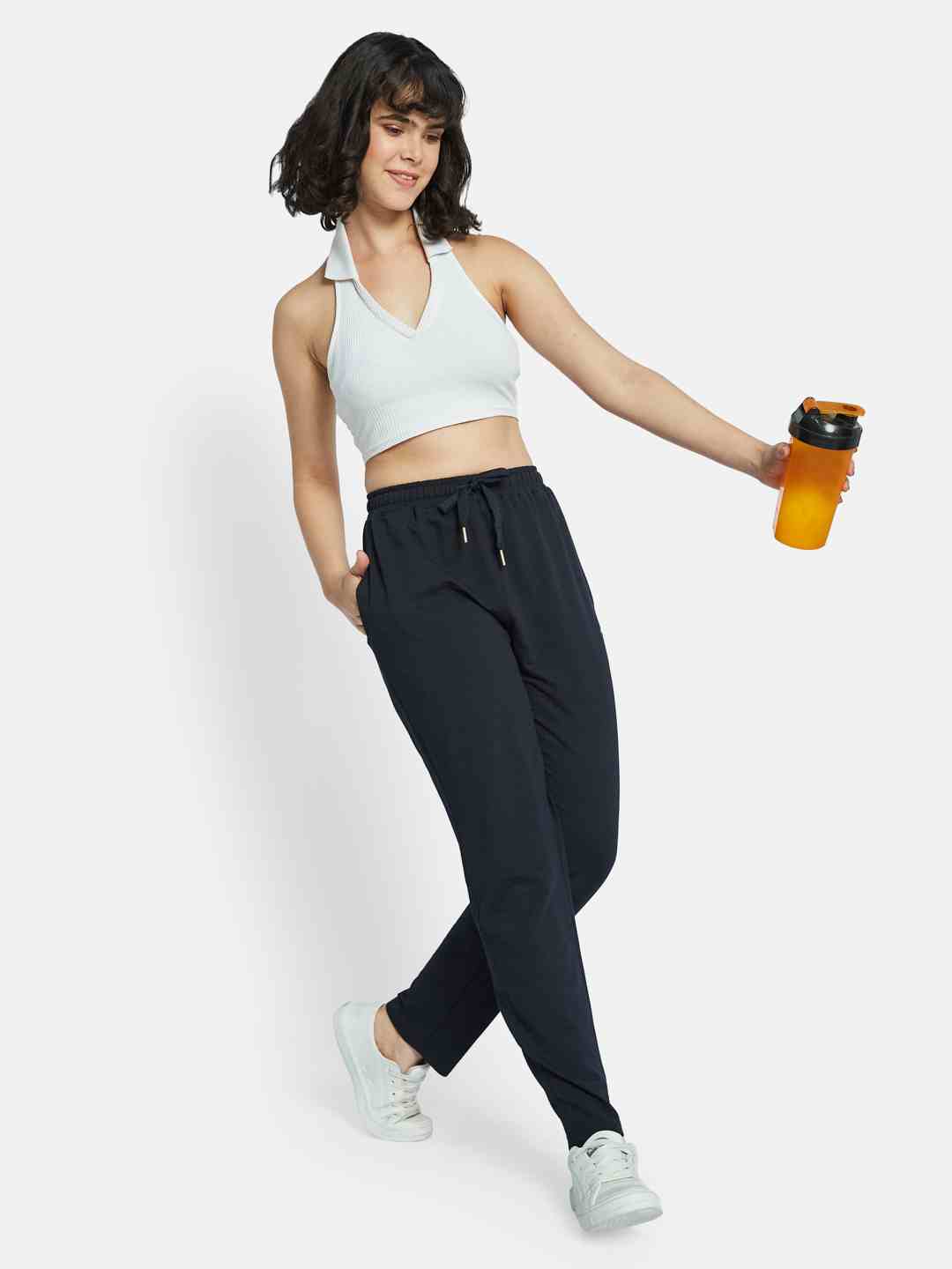 METTLE Women Textured Cotton Track Pants