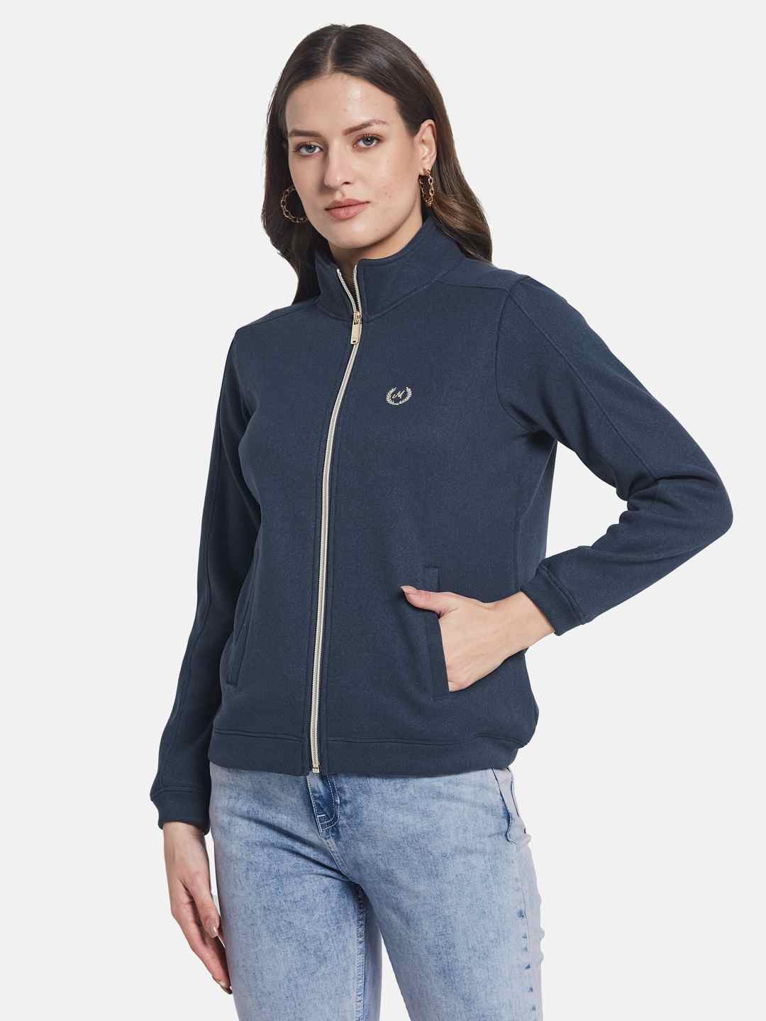 METTLE Women Mock Collar Sweatshirt