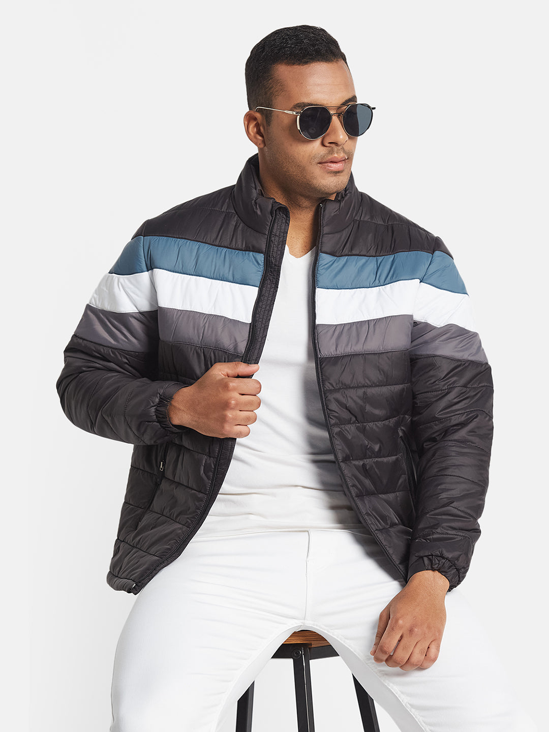 METTLE Men Colourblocked Jacket