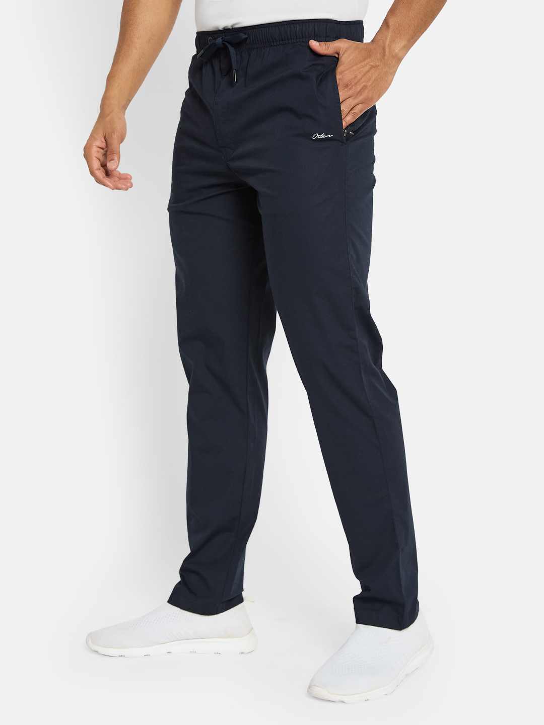 Octave Men Cotton Mid Rise Track Pants