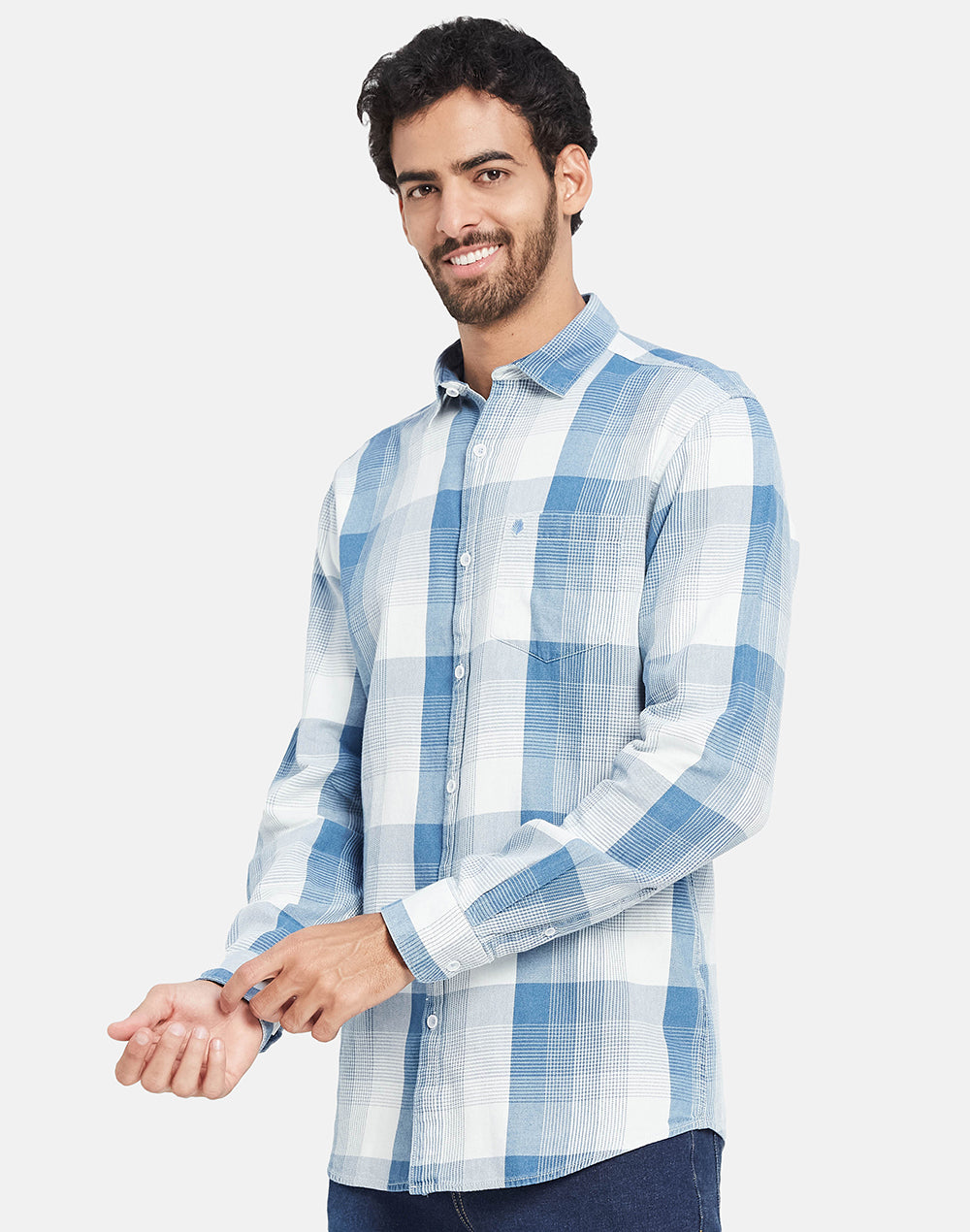 Mettle Checked Cotton Casual Shirt