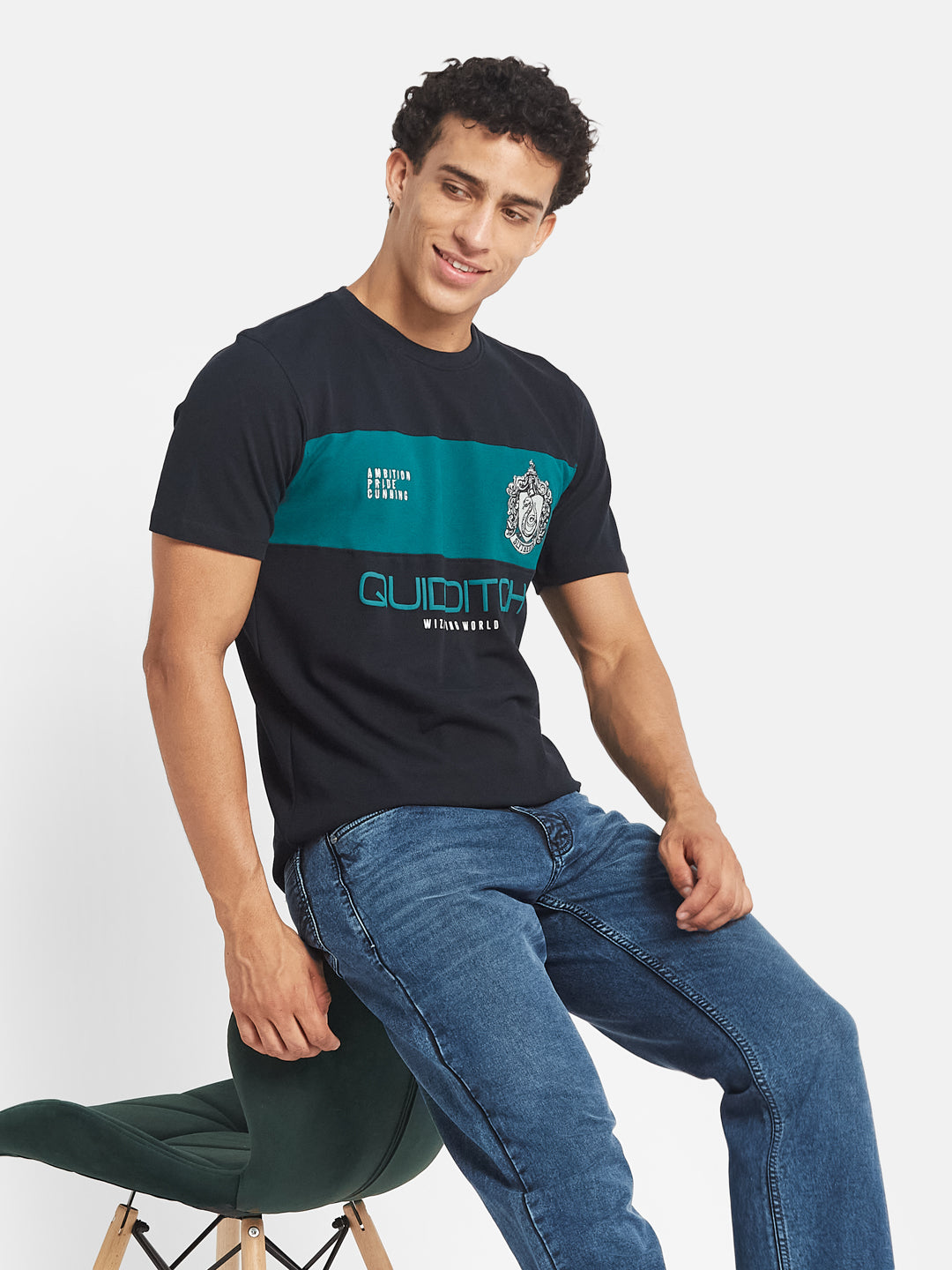 Octave Men Printed Regular Fit Cotton T-shirt