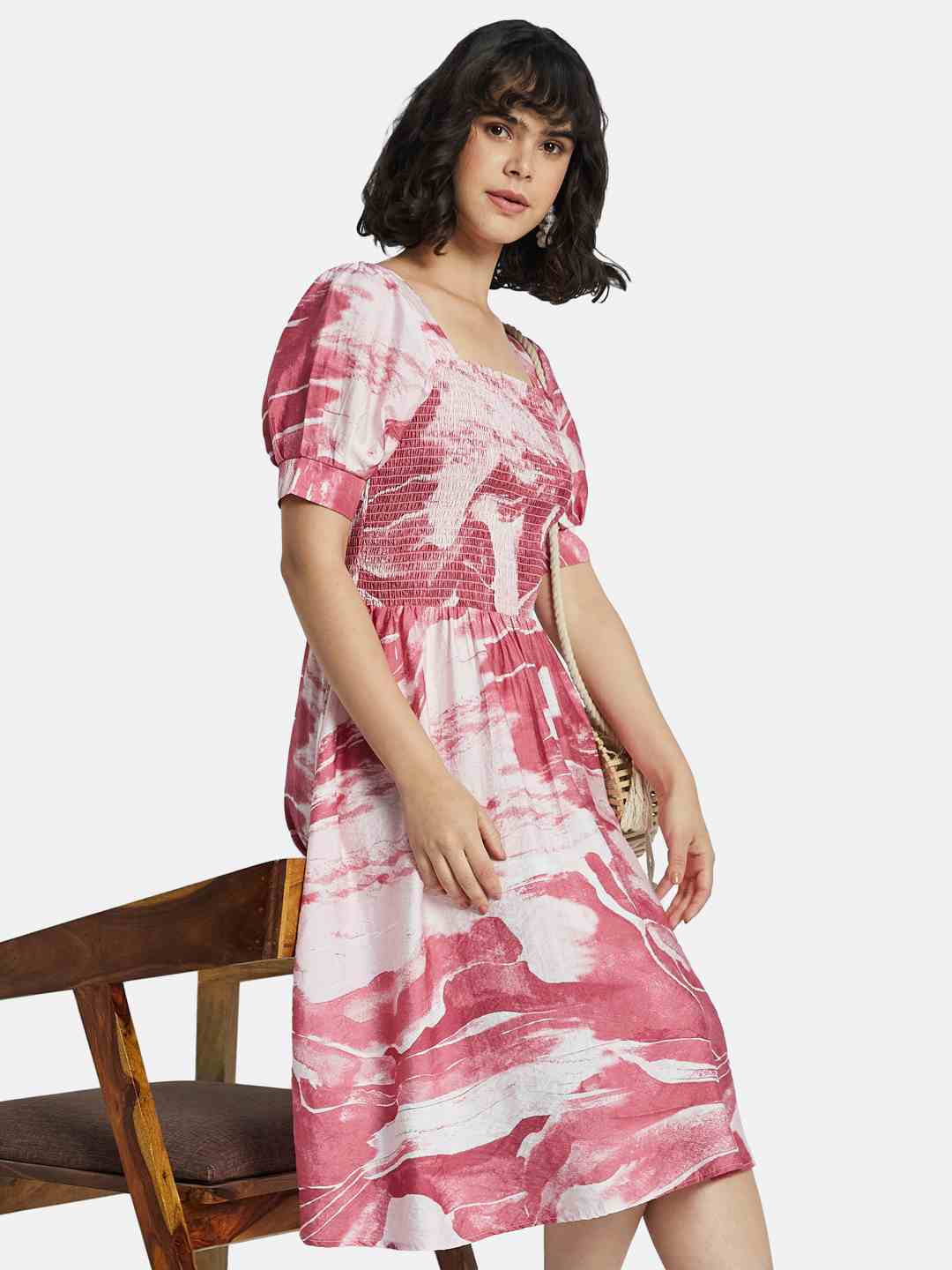 METTLE Floral Print A-Line Dress
