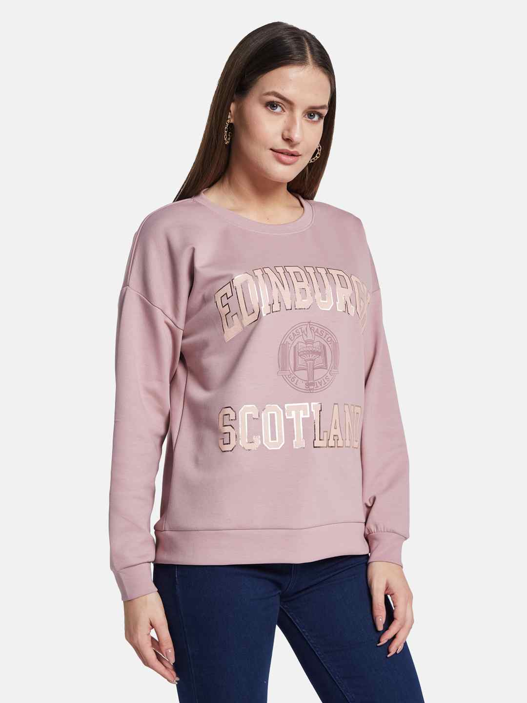METTLE Women Printed Sweatshirt