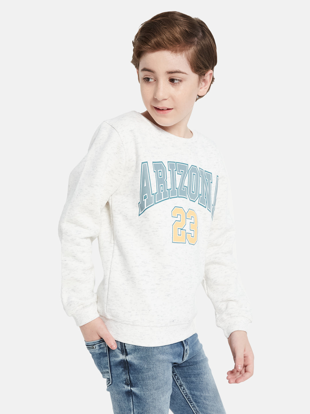 Octave Boys Typography Printed Fleece Sweatshirt