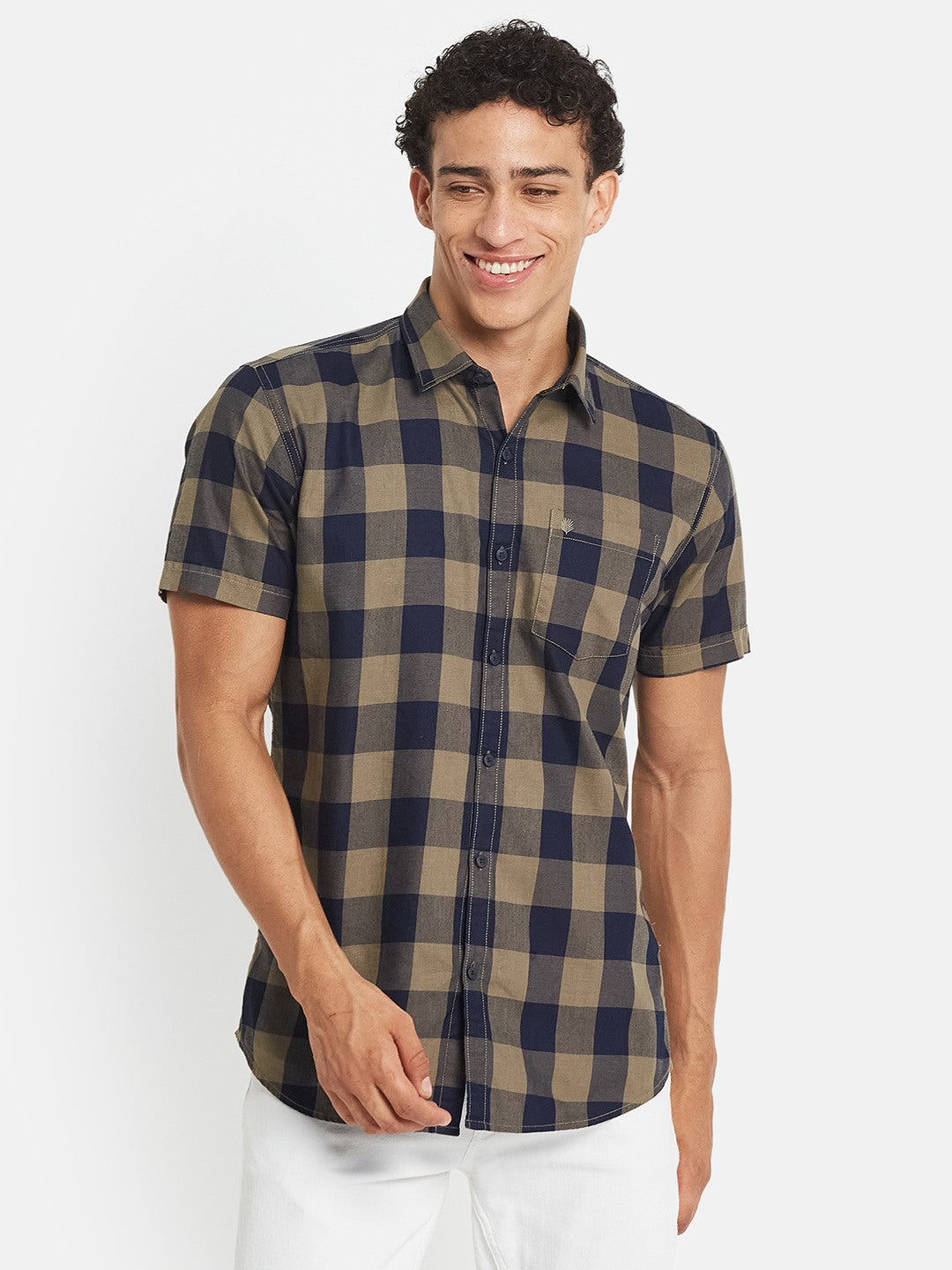 METTLE SS25 Striped Cotton Spread Collar Casual Shirt