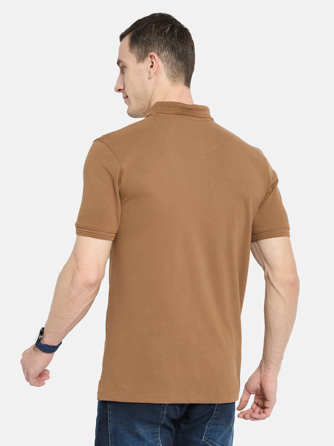 Octave Men Striped Polo Collar T-shirt
