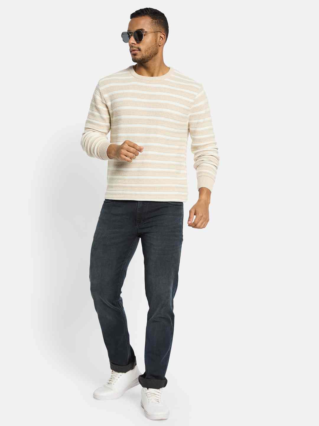 METTLE Men Striped Pullover