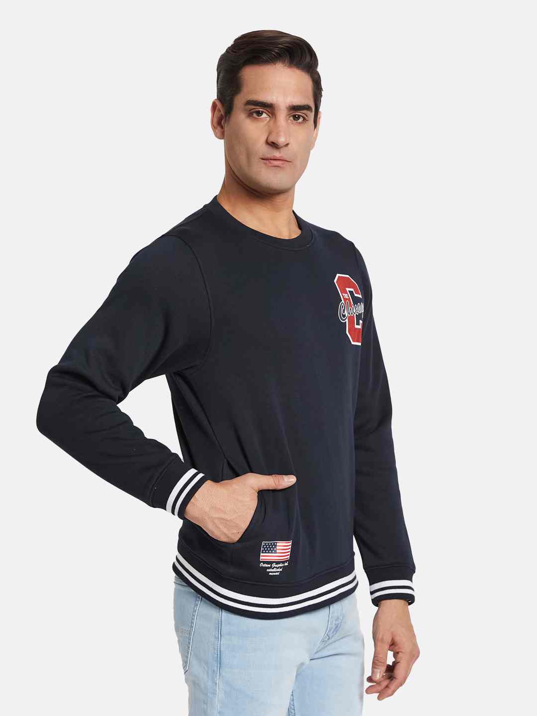 Octave Men Typography Printed Pullover Sweatshirt