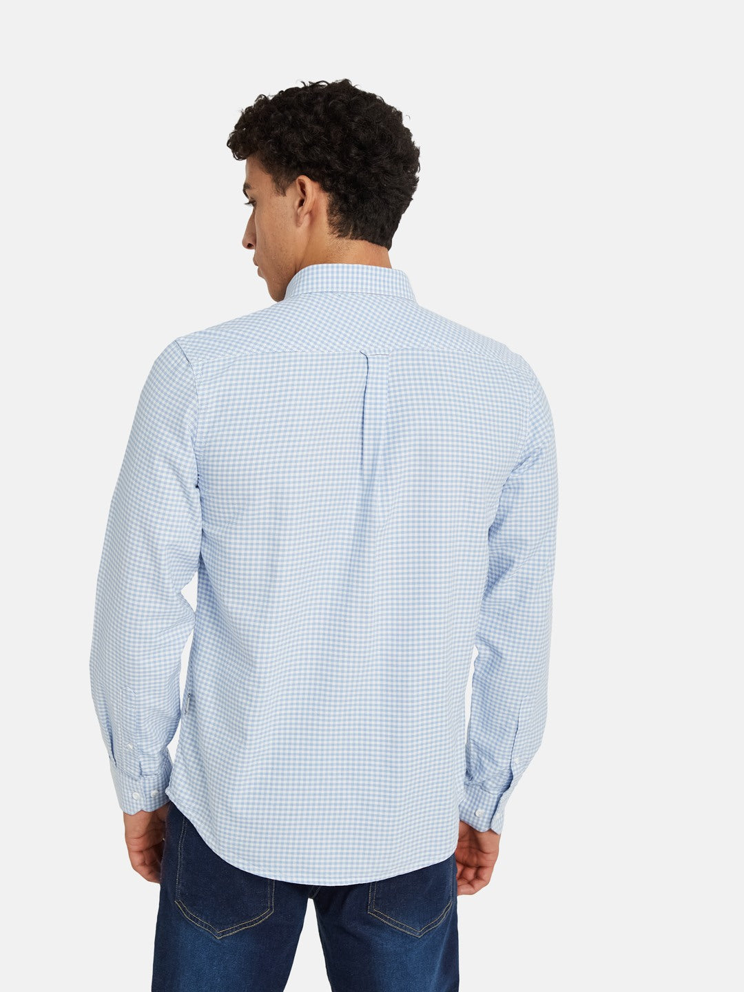 METTLE SS25 Checked Spread Collar Cotton Casual Shirt