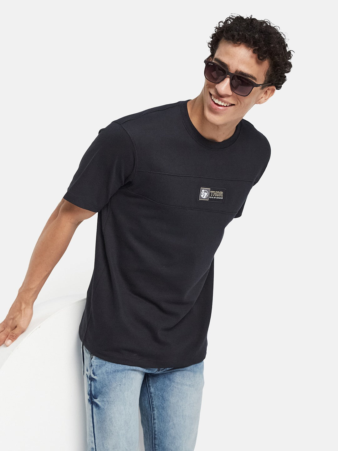 Octave Men Solid Round Neck Cotton T-shirt
