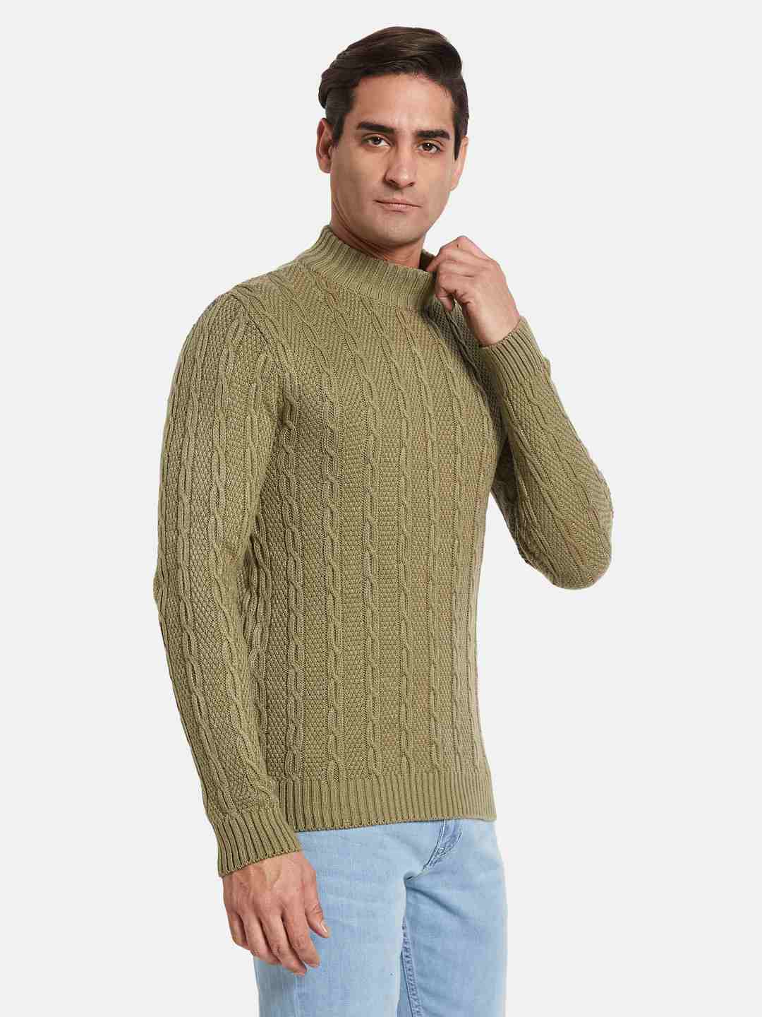 METTLE Men Cable Knit Pullover
