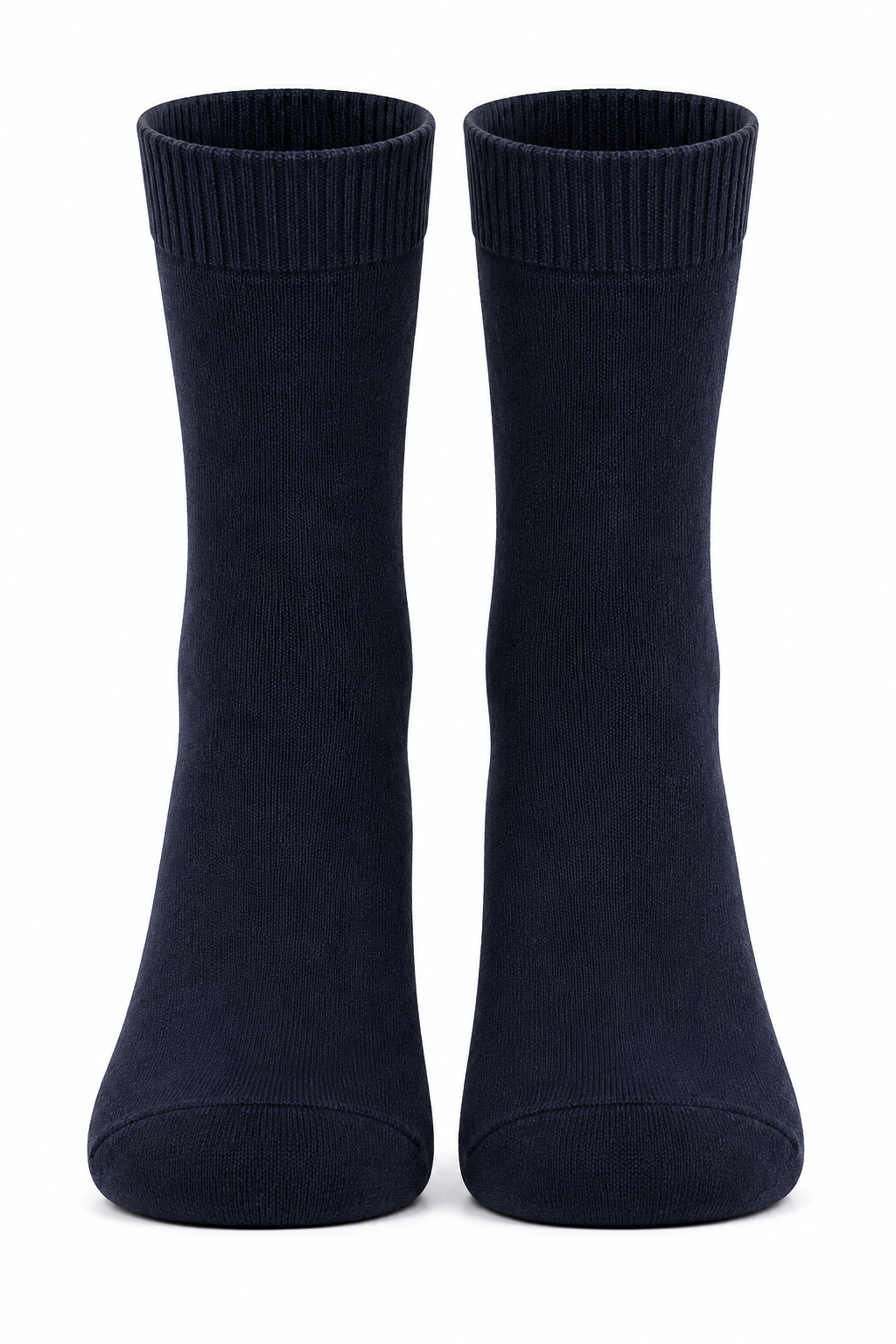 Men’s Navy Blue Crew Length Socks | Premium Cotton Blend Solid Dress Socks | Comfortable Everyday Formal Socks
