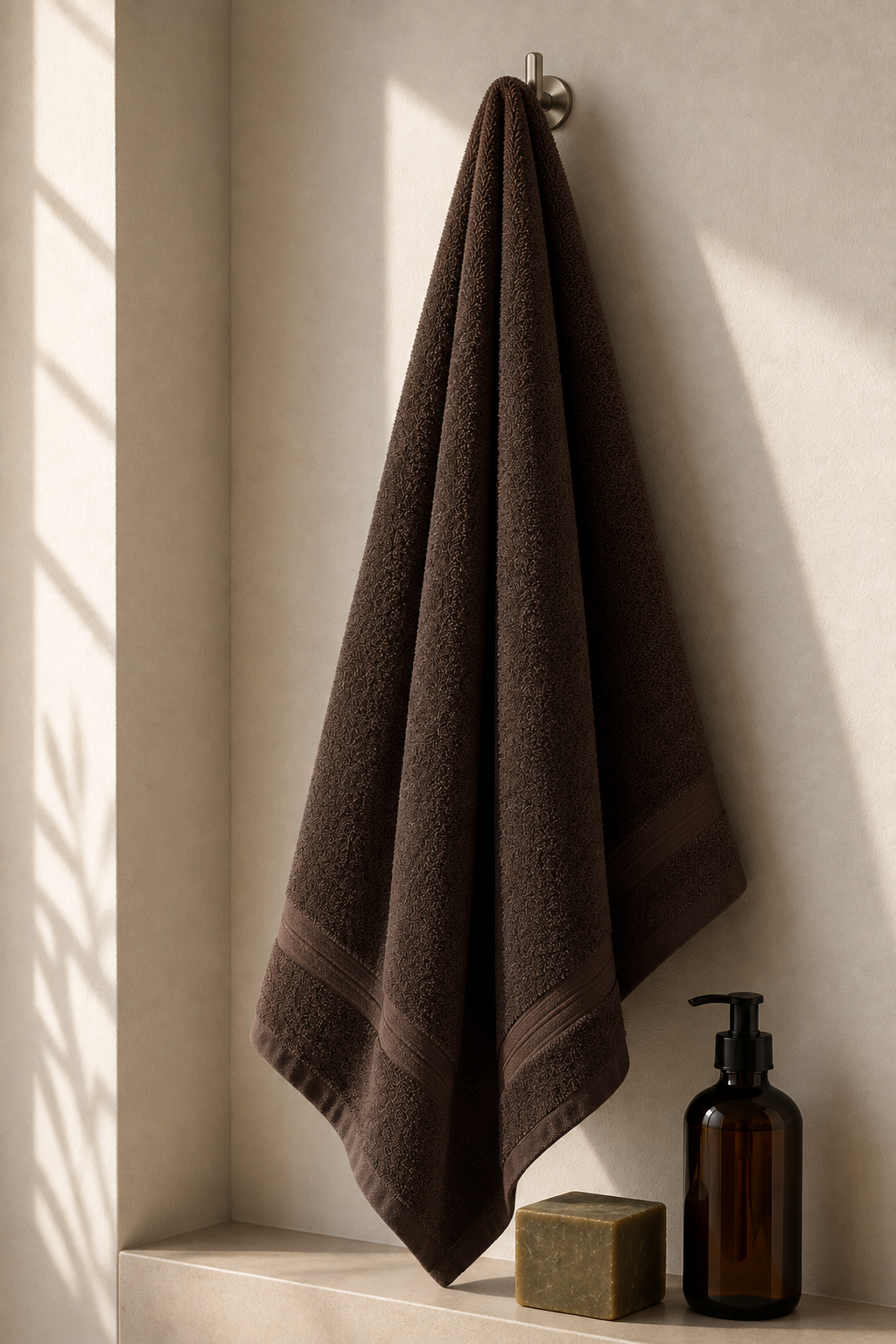 Premium Cotton Bath Towel – Coffee Colour