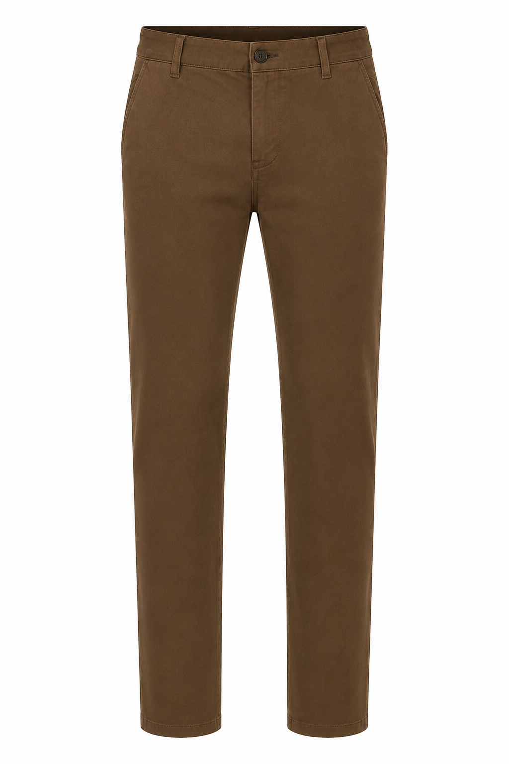 Men Coffee Mid-Rise Cotton Trousers