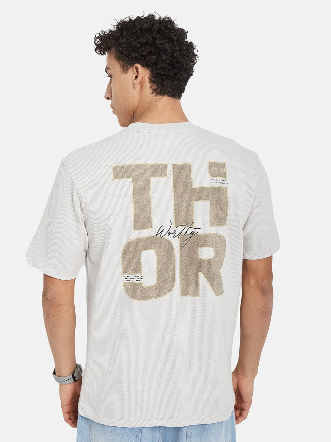 Octave Typography Printed Short Sleeves Cotton T-shirt