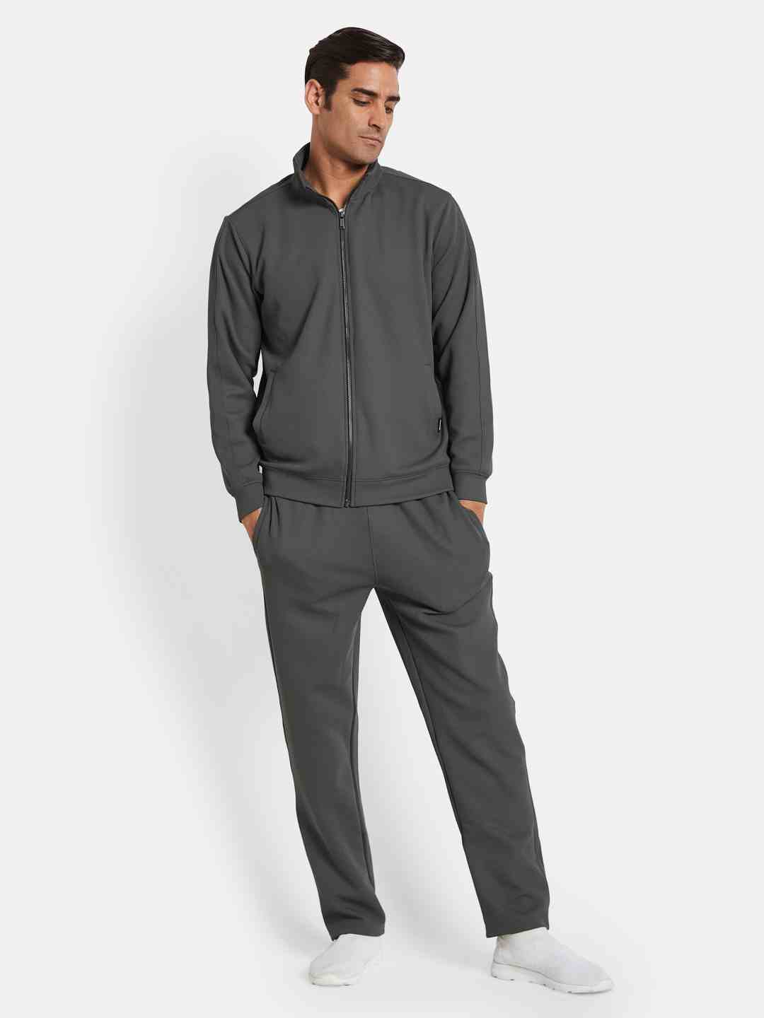 Octave Men Mock Collar Long Sleeves Mid-Rise Tracksuit