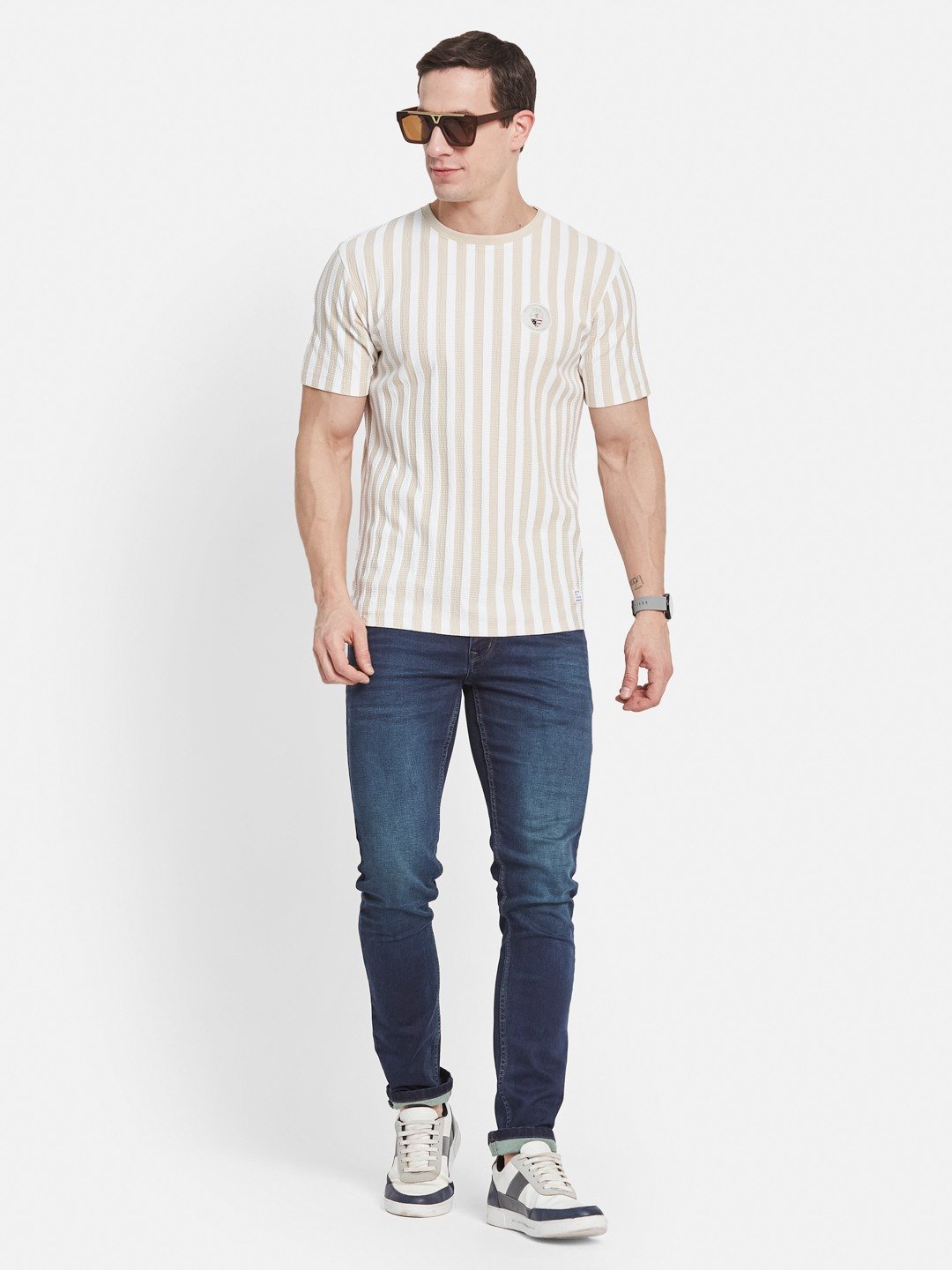 Octave Men Striped T-shirt