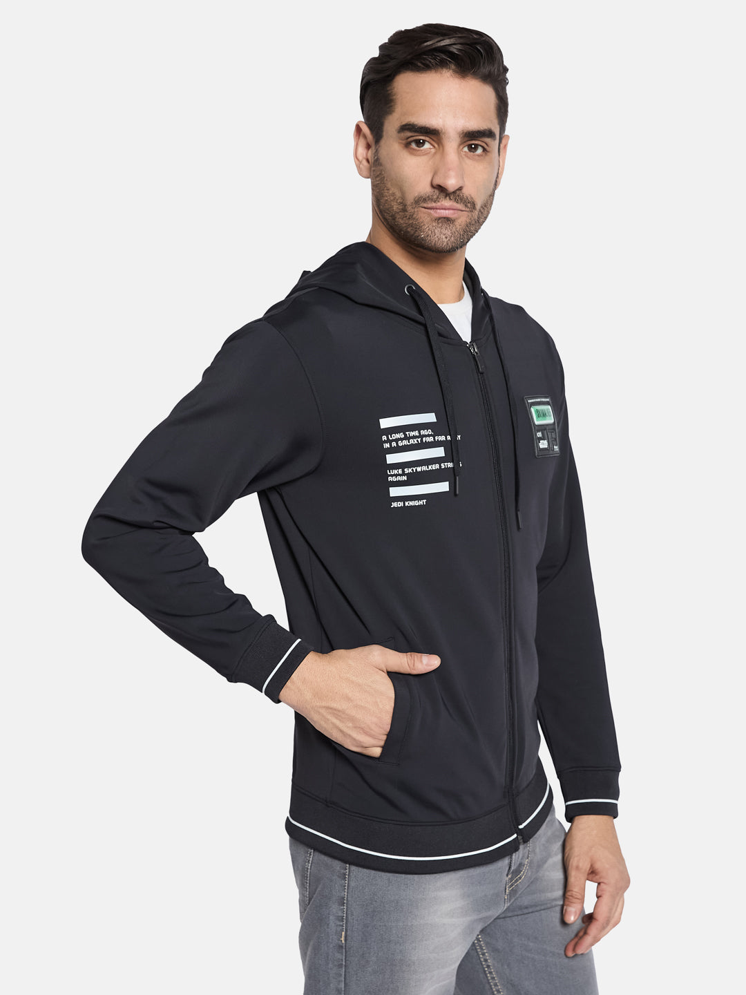 Octave Men Hooded Front-Open Sweatshirt