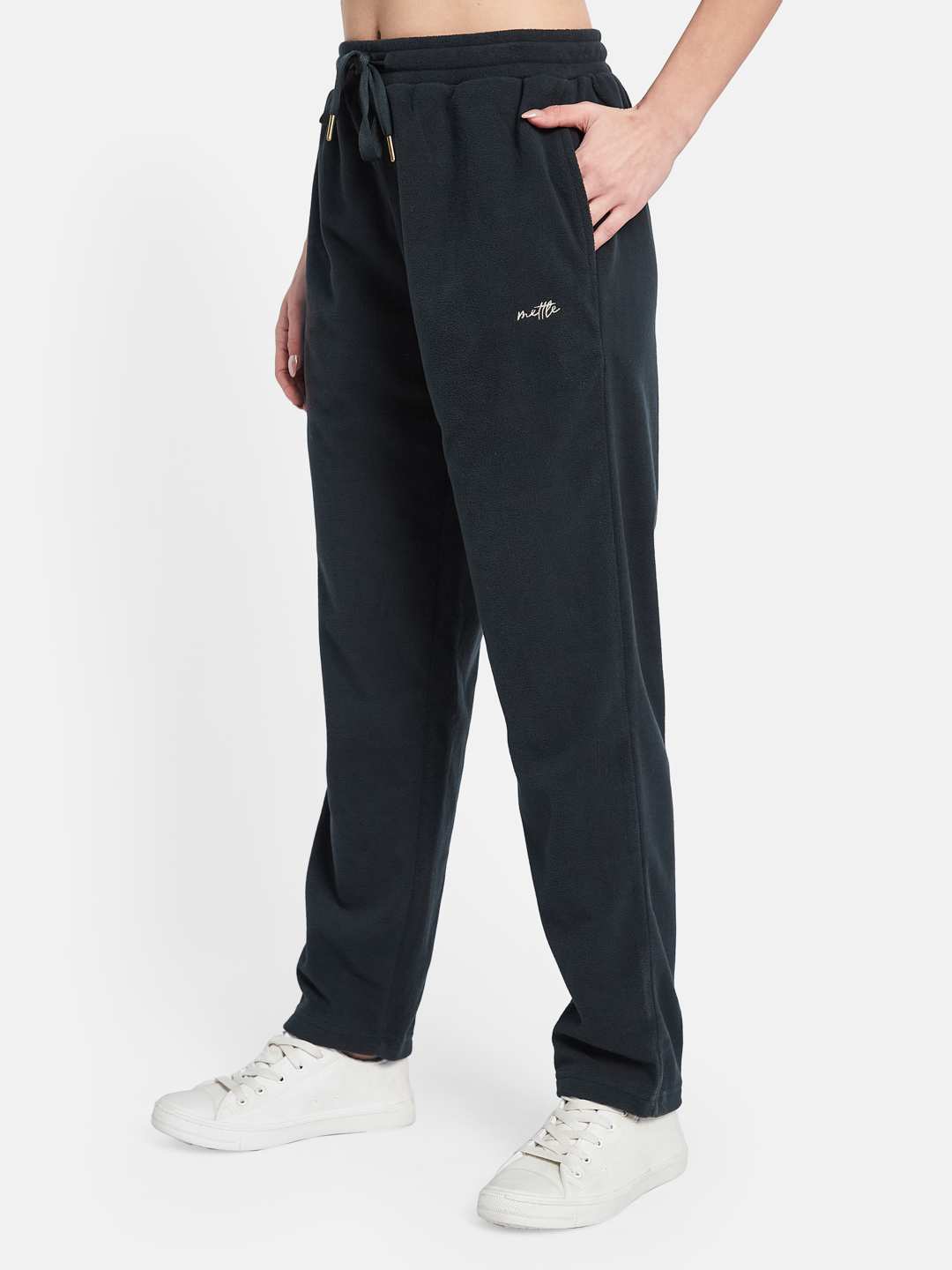 METTLE Women Cotton Mid Rise Track Pants
