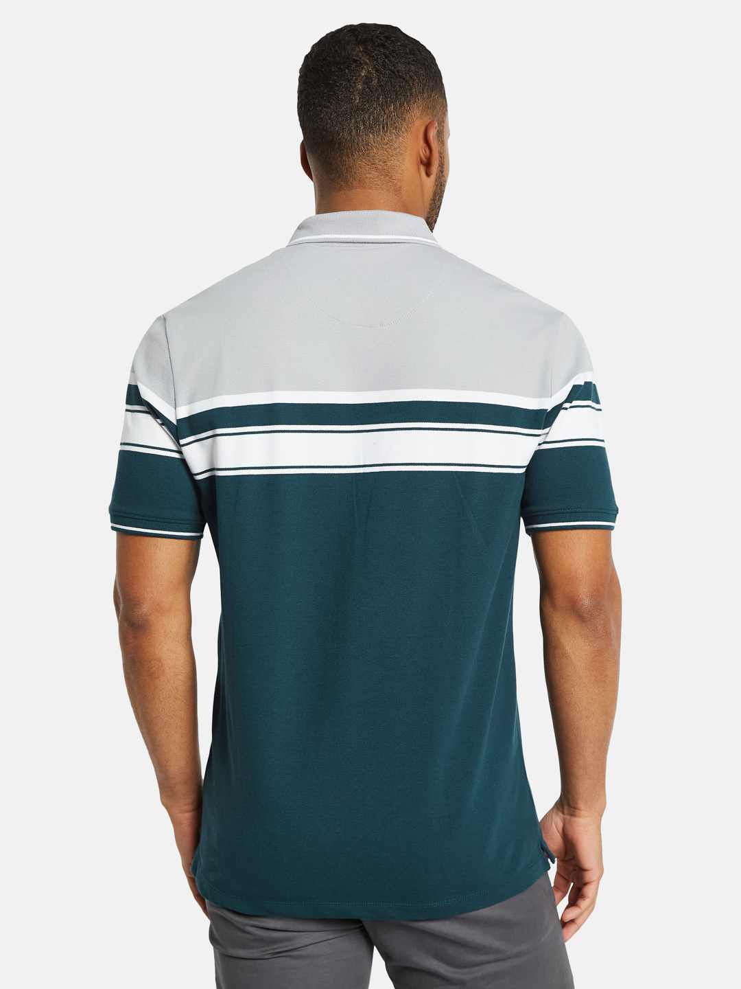 Octave Men Colourblocked Polo Collar T-shirt