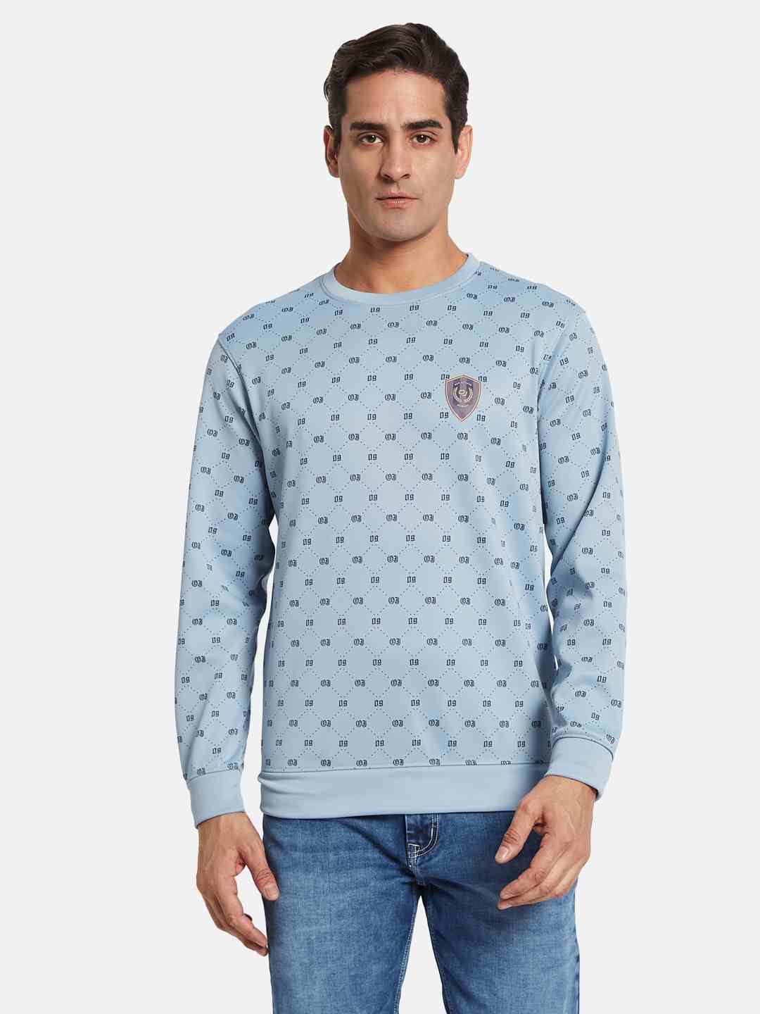 Octave Men Printed Round Neck Pullover Sweatshirt
