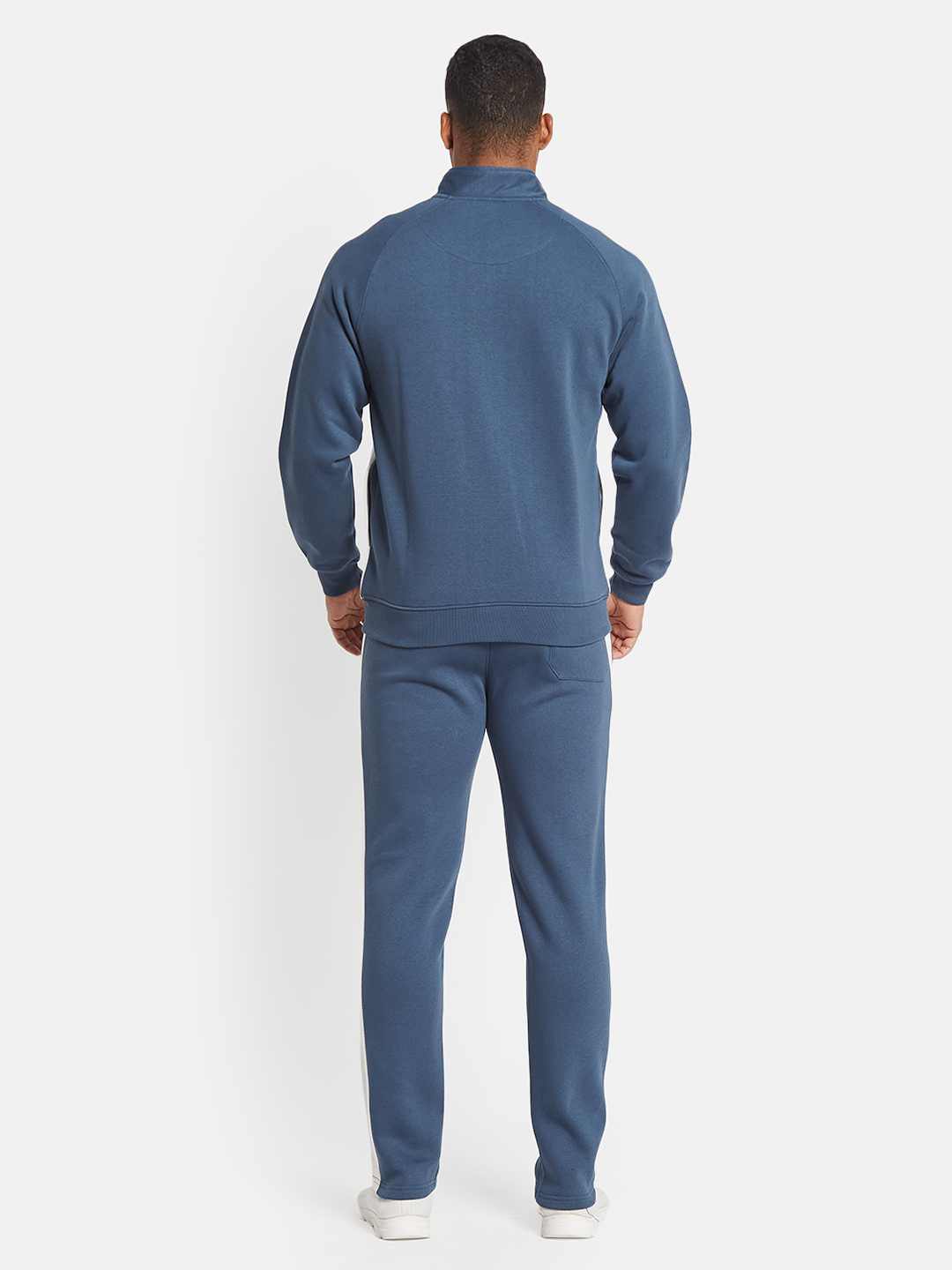 Octave Men Colourblocked Mock Collar Long Sleeves Mid-Rise Tracksuit